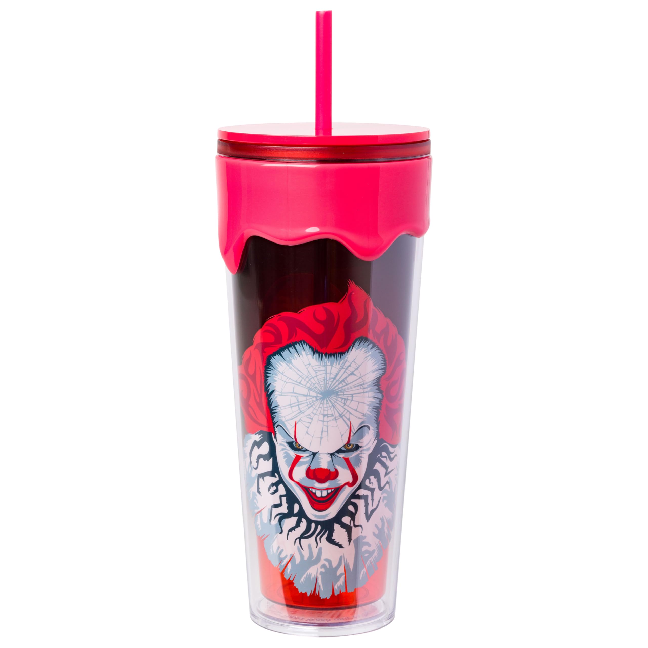 Silver Buffalo IT Chapter 2 Pennywise Bloody Balloon Time 26oz. Plastic Drip Tumbler