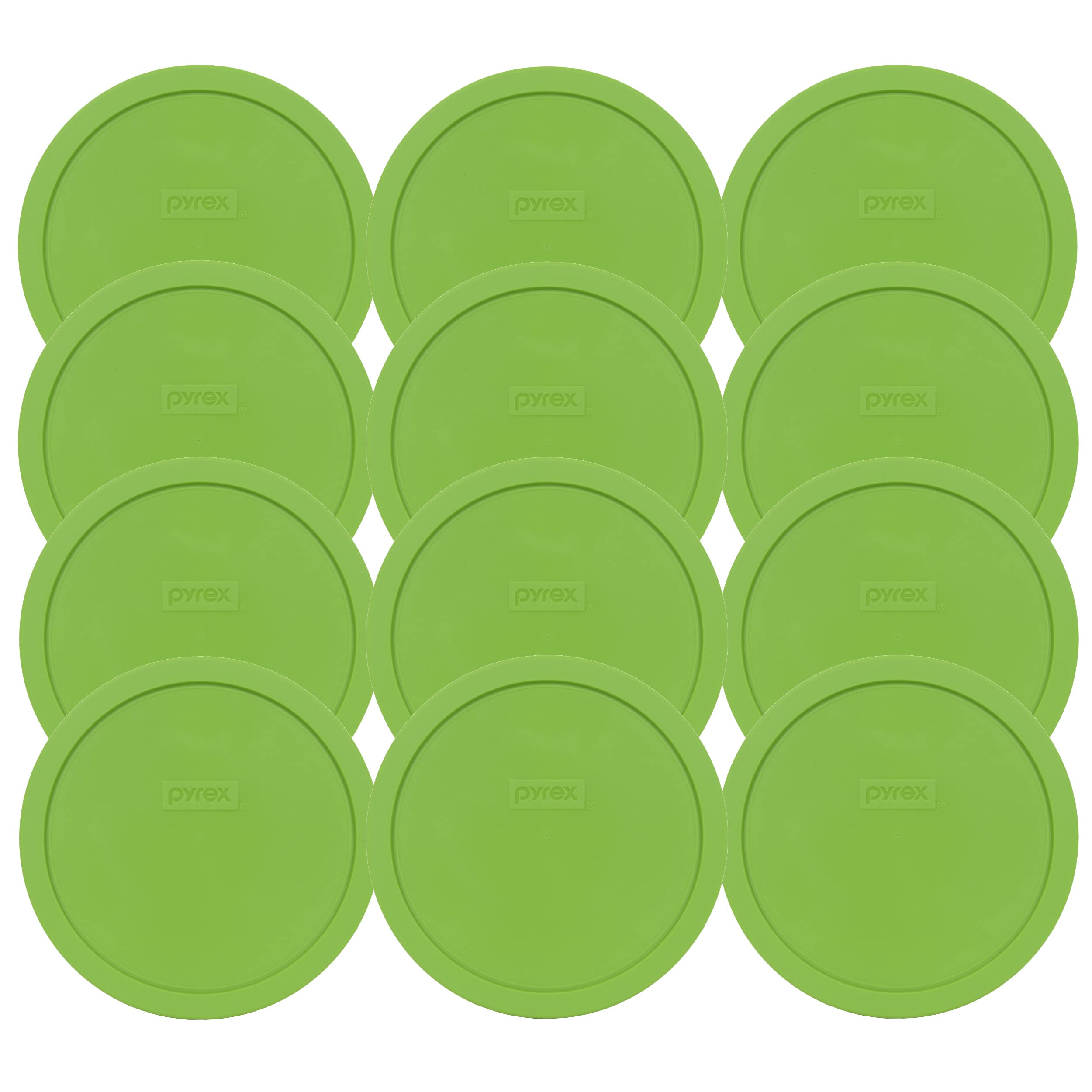 Pyrex 7402-Pc 7-Cup Green Plastic Replacement Lids - 12 Pack Made In The Usa