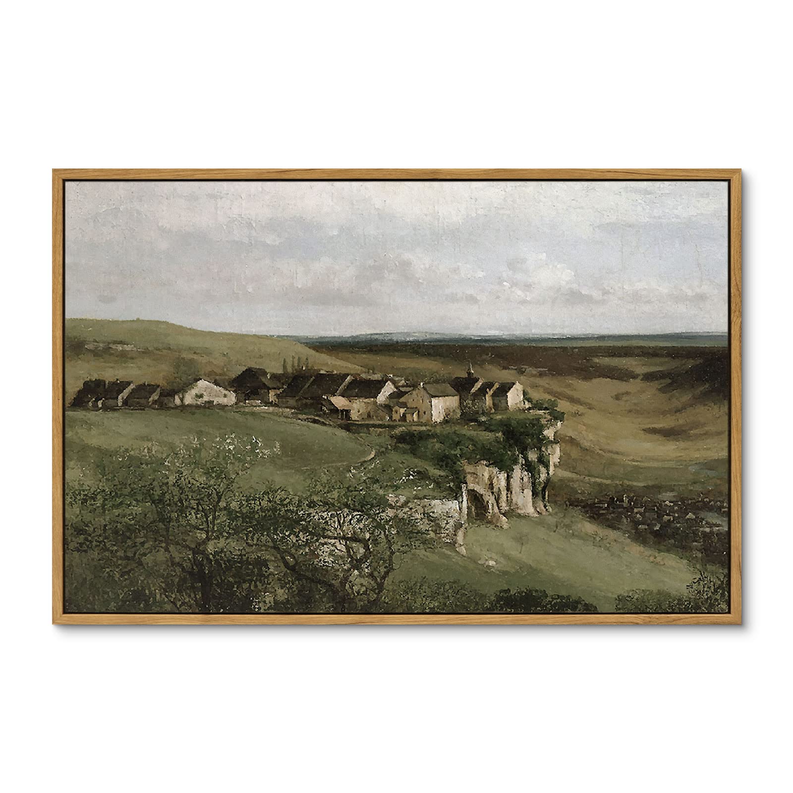 Arpeotcy Vintage Framed Canvas Wall Art, Natural Scenery Wall Decor For Living Room, 16  24 Inches (40  60Cm), Vintage Painting