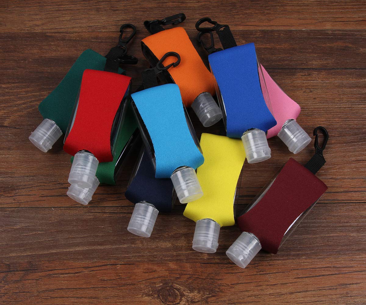 Empty Bottle For Hand Sanitizer Gel Products Liquid Soap 6 Pack 1 Oz Travel Sized Holder Keychain Carriers Flip Cap Reusable Por