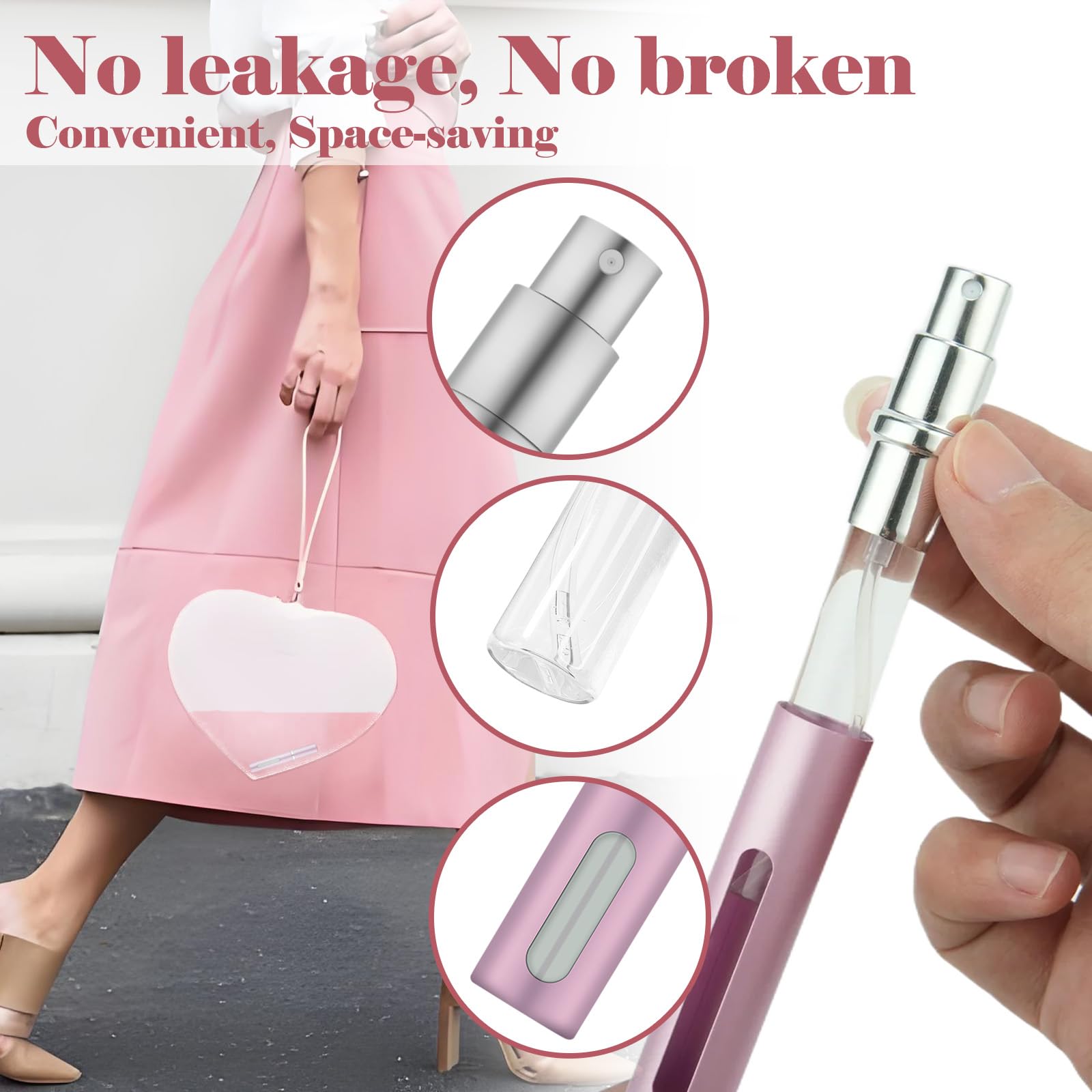 Obsgumu 4Pcs Mini Perfume Travel Bottle, Perfume Atomiser Refillable, 5Ml Spray Bottles, Portable For Travel Holiday, Outdoor Ac