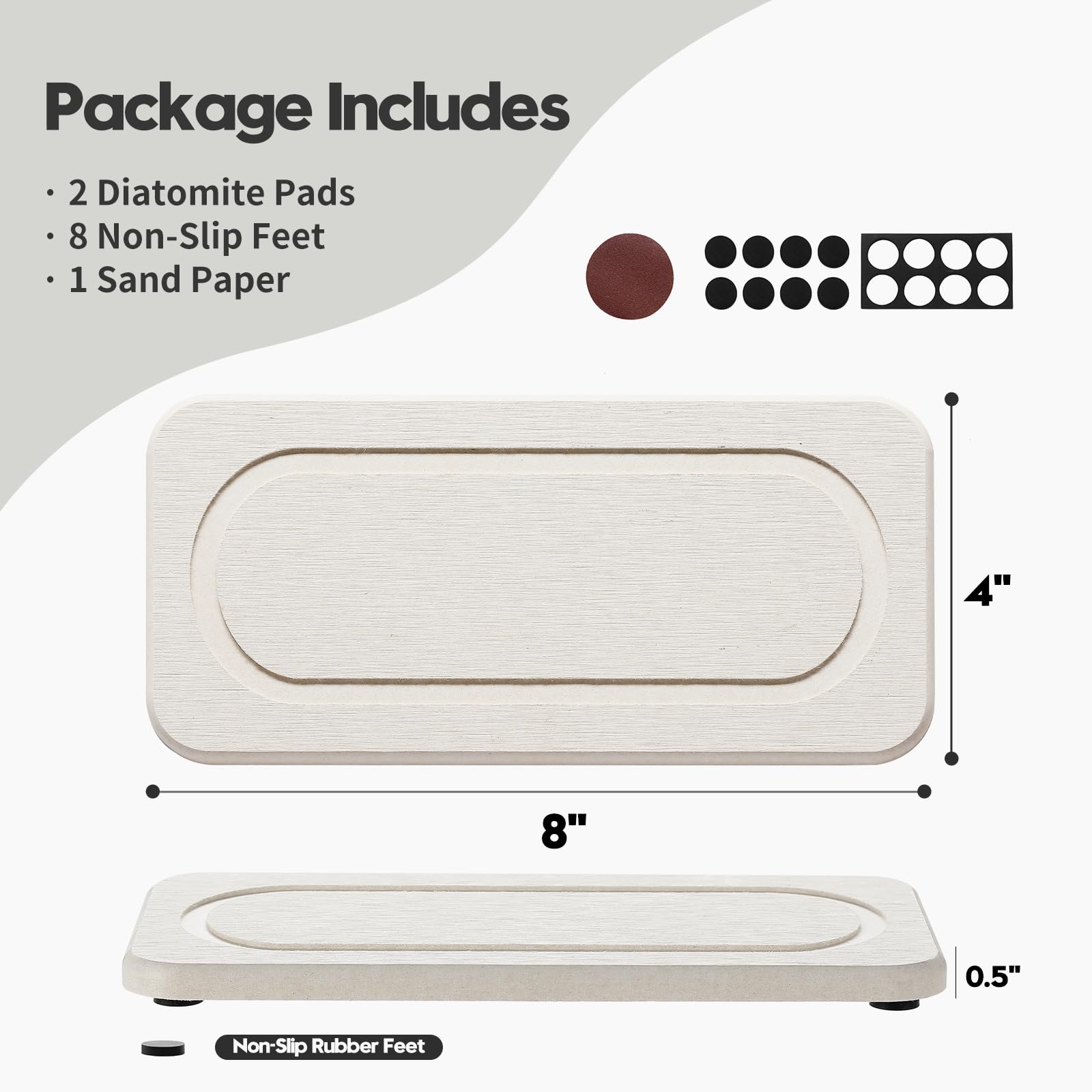 Homdiva 2Pack Diatomite Stone Decor Decorative Water Absorbing Sink Tray For Kitchen & Bathroom Counter, Quick Dry Soap Dish Mak