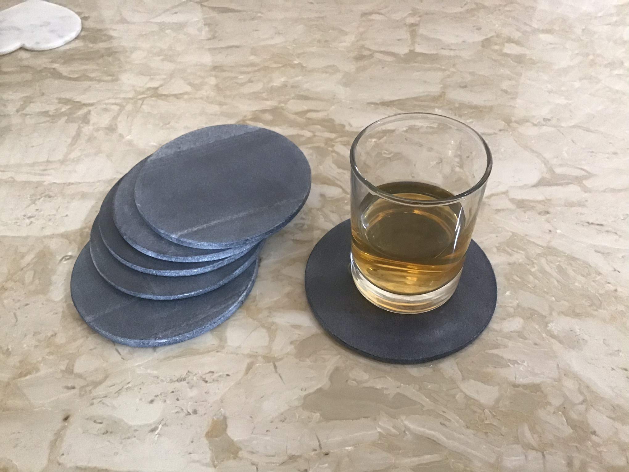 Nikkispride Handmade Marble 4 Inch Modern Home Decor Cup Holder Coasters Coffee Table D  Cor Drink Coaster Square Trivet Coaster