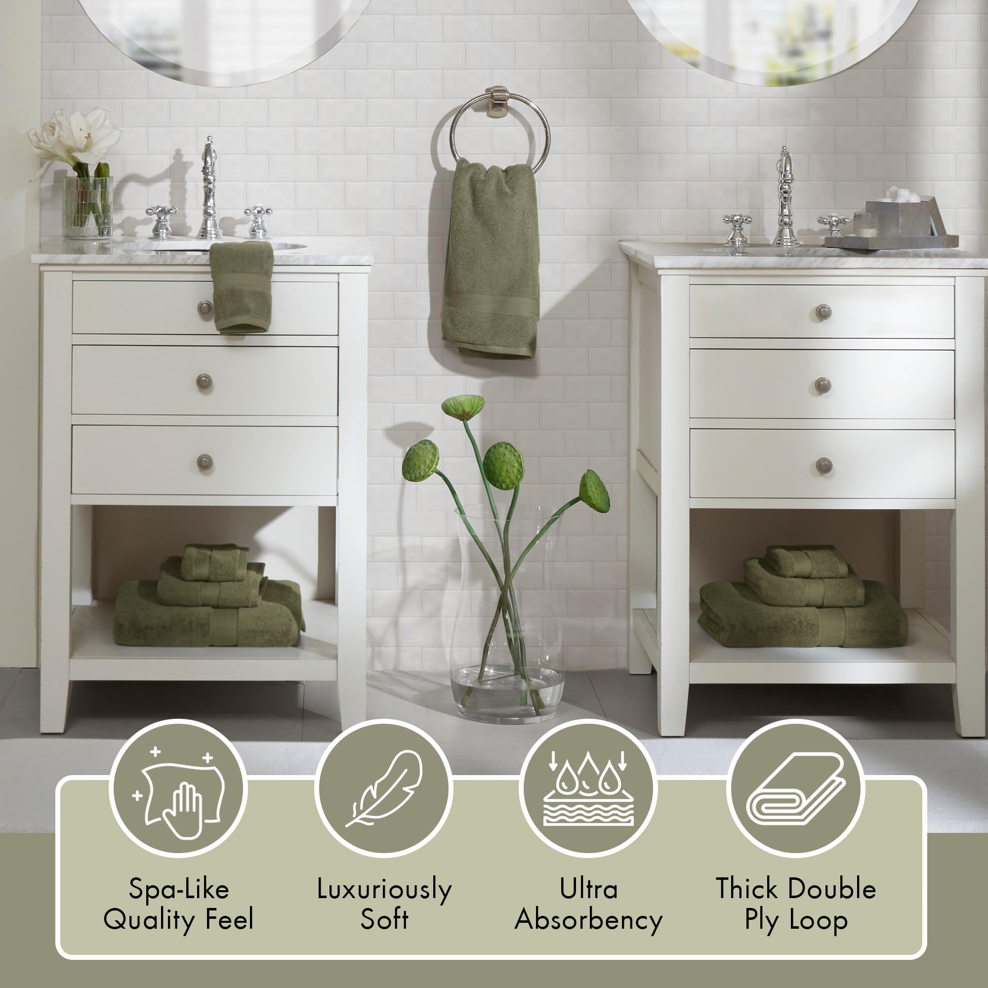 Madison Park Signature Bath Towel 800Gsm 100% Cotton Luxurious Bathroom Towel Set Highly Absorbent, Quick Dry, Hotel & Spa Quali