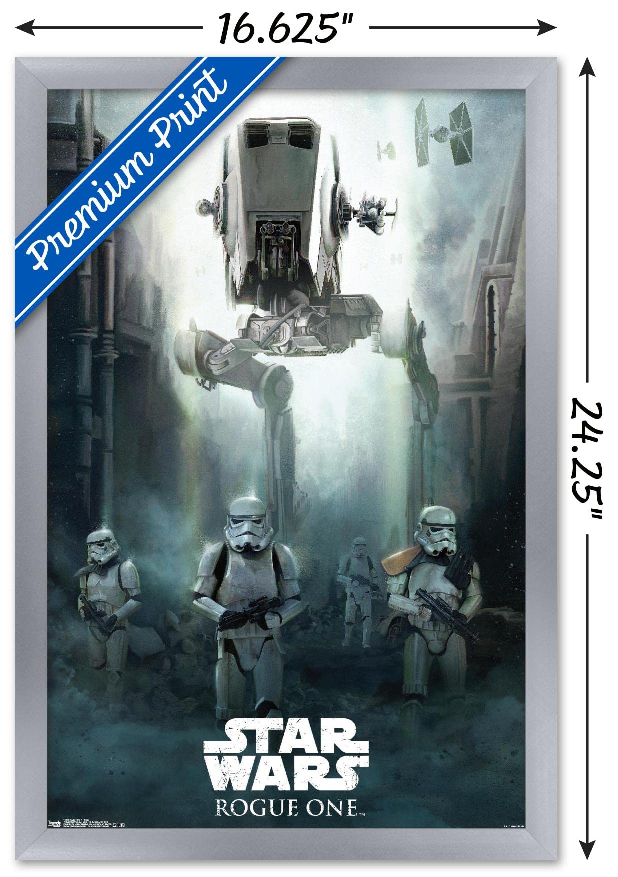 Trends International Star Wars: Rogue One - Siege Wall Poster, 14.725'' X 22.375'', Silver Framed Version
