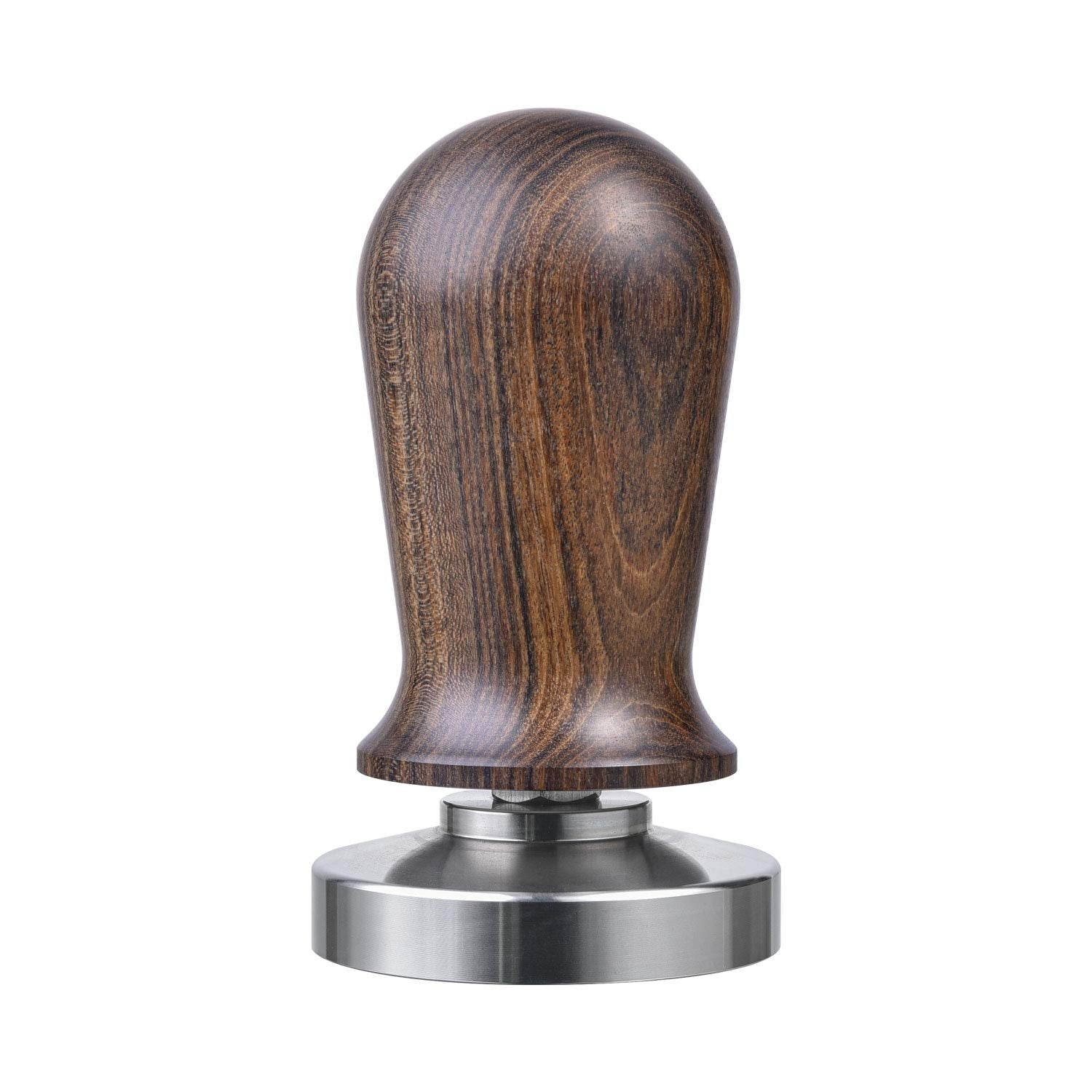 Matow 53Mm Calibrated Espresso Tamper, Calibrated Coffee Tamper With Spring Loaded Wooden Handle Stainless Steel Flat Base, Prof