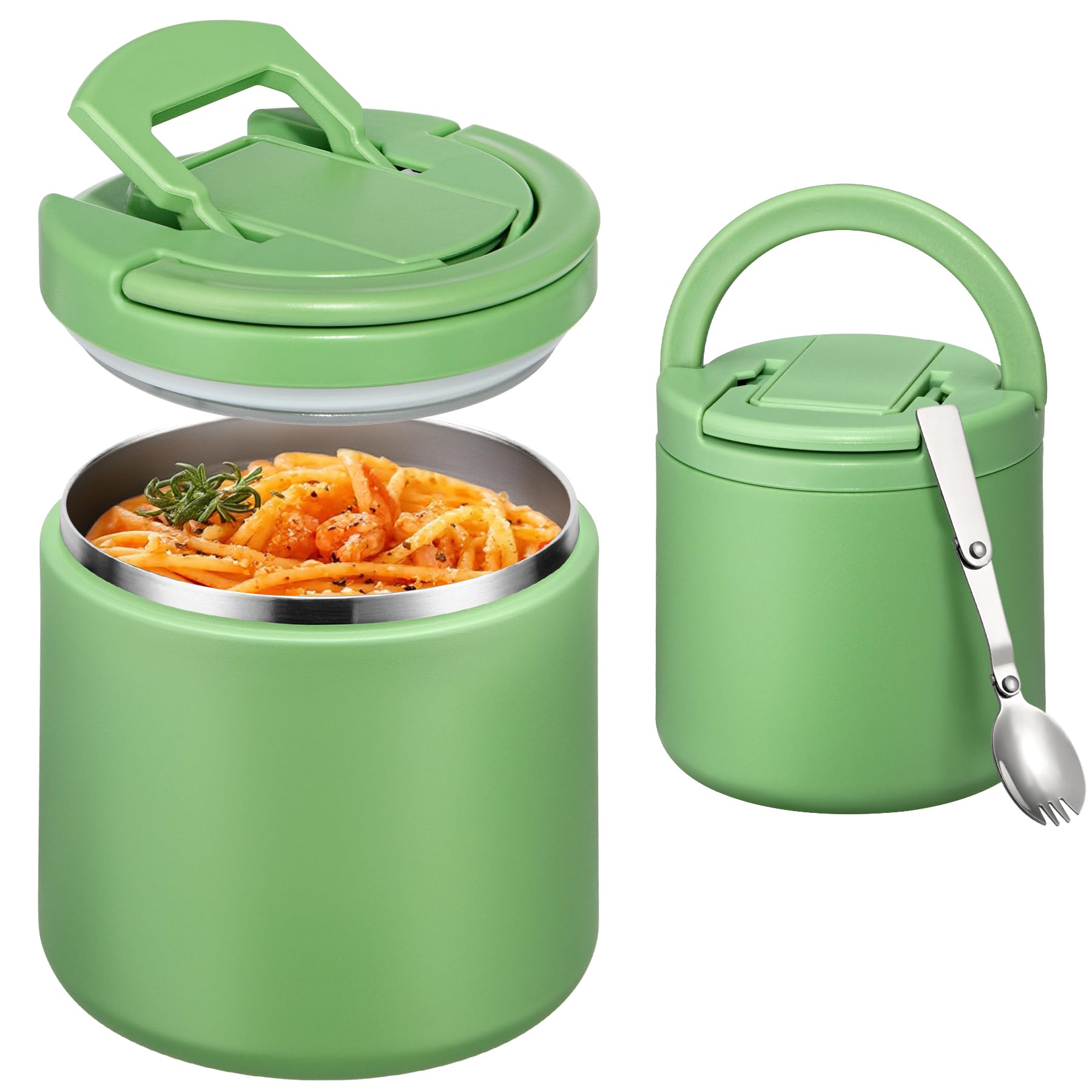 Itslife 20oz Vacuum Insulated Soup Thermo for Hot Food, Kids Lunch Container with Leakproof Buckle Lid, Wide Mouth Stainless Ste