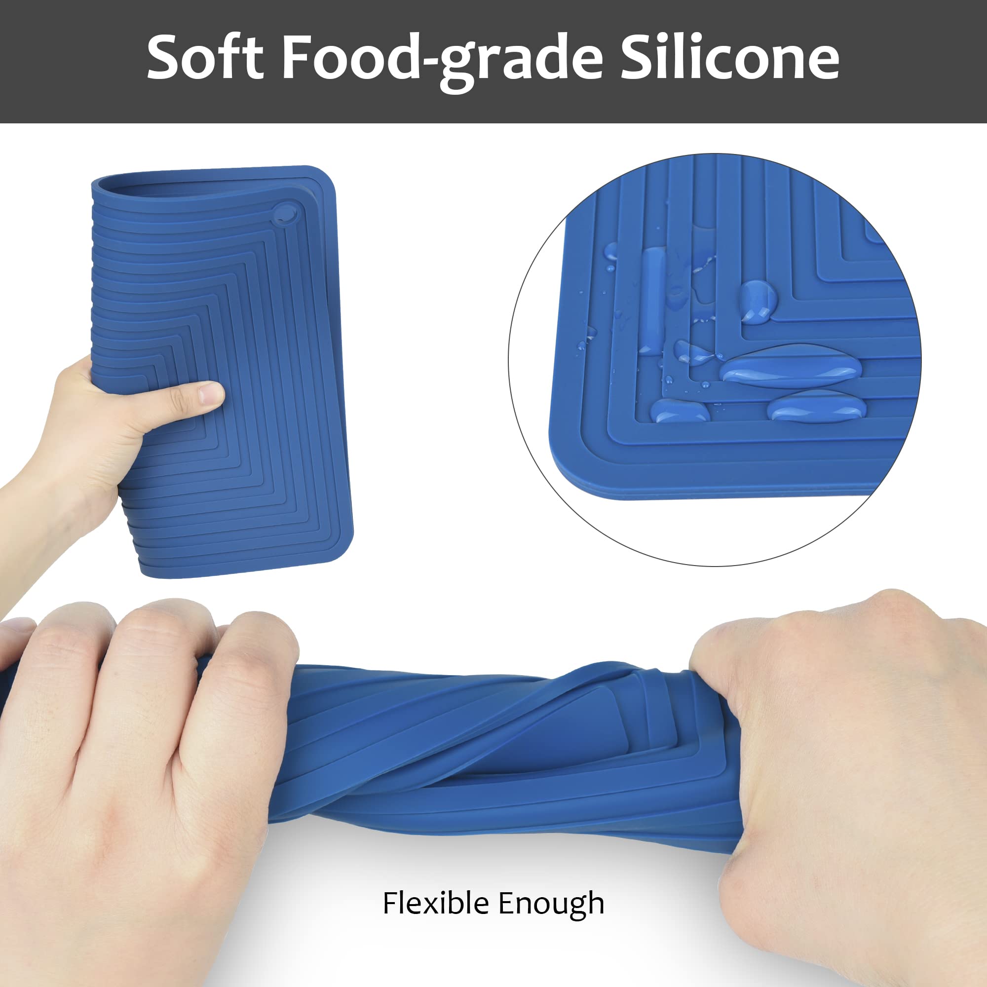 Smithcraft Silicone Trivets For Hot Dishes, Pots And Pans, Blue Hot Pads For Counter, Multi-Purpose Hot Pads For Kitchen, Versat