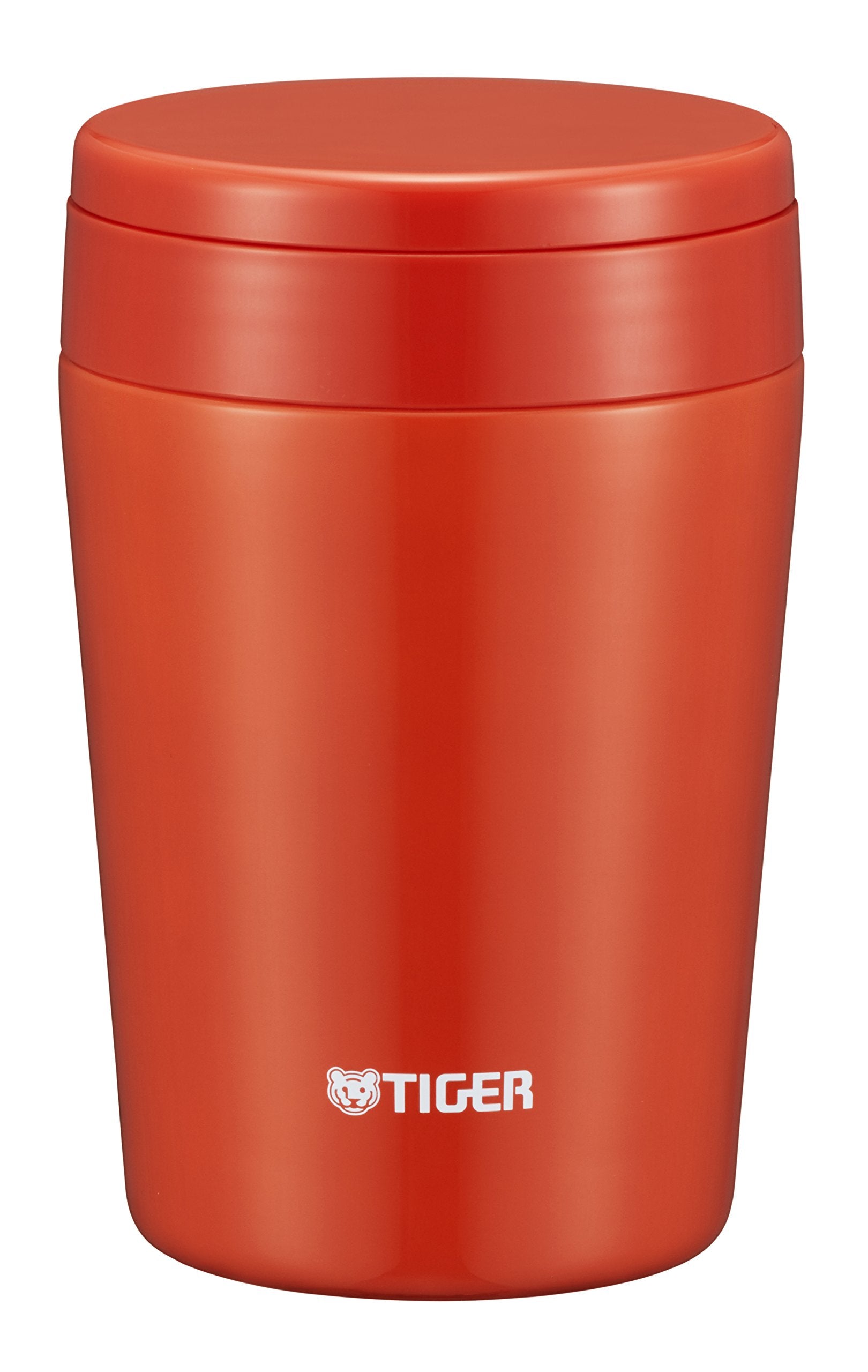 Tiger Thermos Vacuum Insulated Soup Jar, 12.8 fl oz (380 ml), Thermal, Bento Box, Wide Mouth, Round Bottom, Chili Red MCLB038R