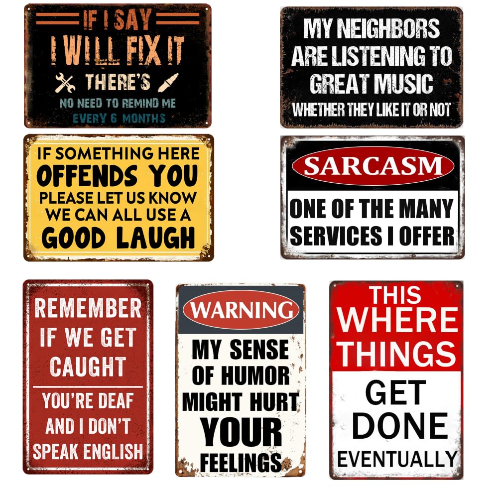Man Cave Decor Funny Garage Signs For Men Vintage Metal Tin Signs Bar ...
