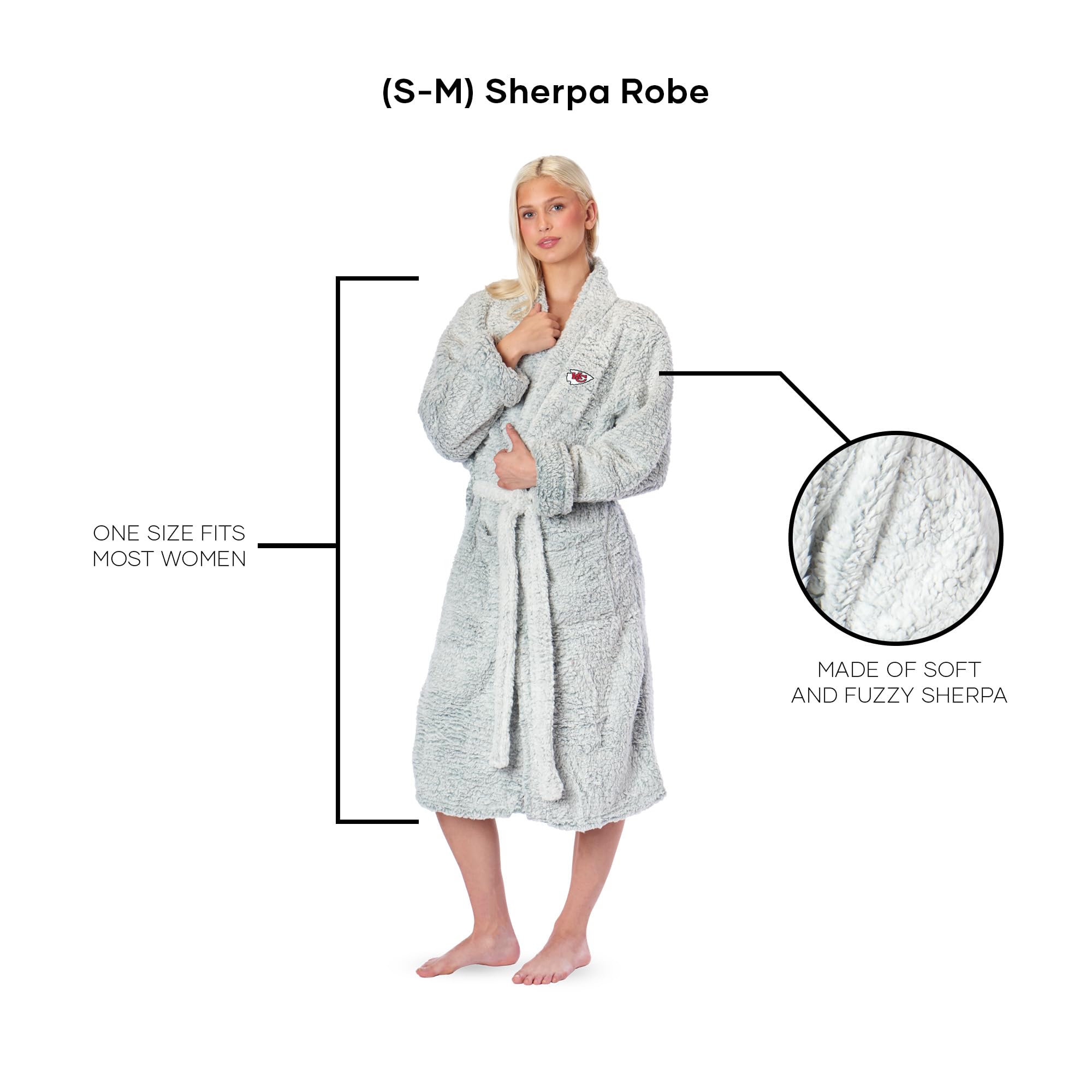 chiefs OFFIcIAL NFL Sherpa Bath Robe 26 x 47(D0102H94KEY)
