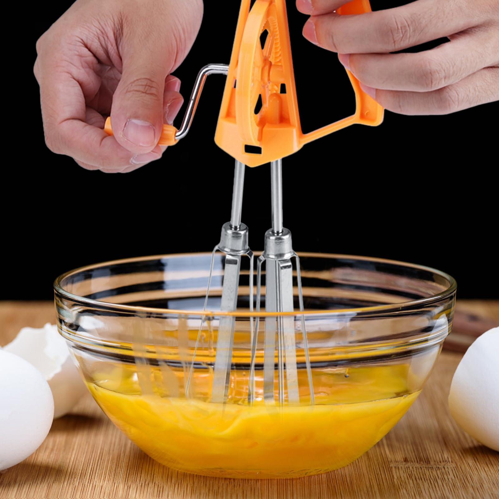 Stainless Steel Egg Whisk, Rotary Hand Crank Whisk Blender, Versatile Tool For Egg Beater, Milk Frother, Hand Push Mixer Stirrer