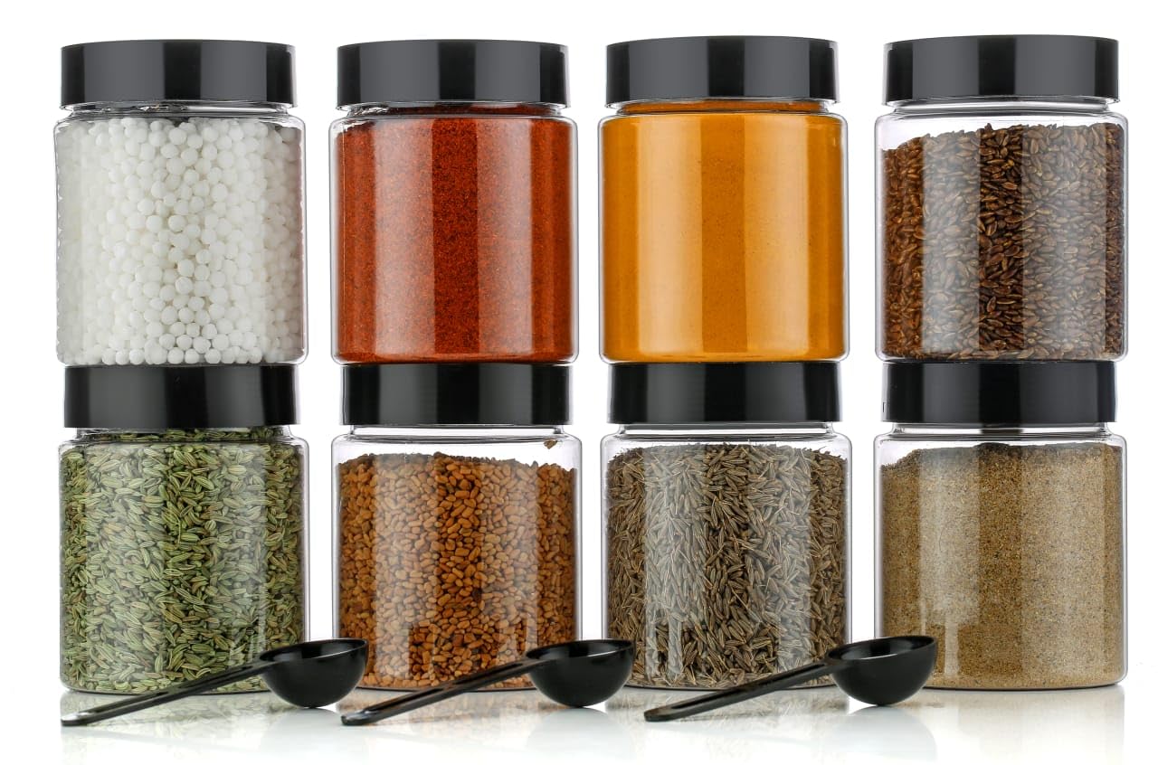 Happi Multipurpose Unbreakable Plastic Transparent Storage Containers For Kitchen Airtight Masala Box Dabba Spice, Cereal, Dry F