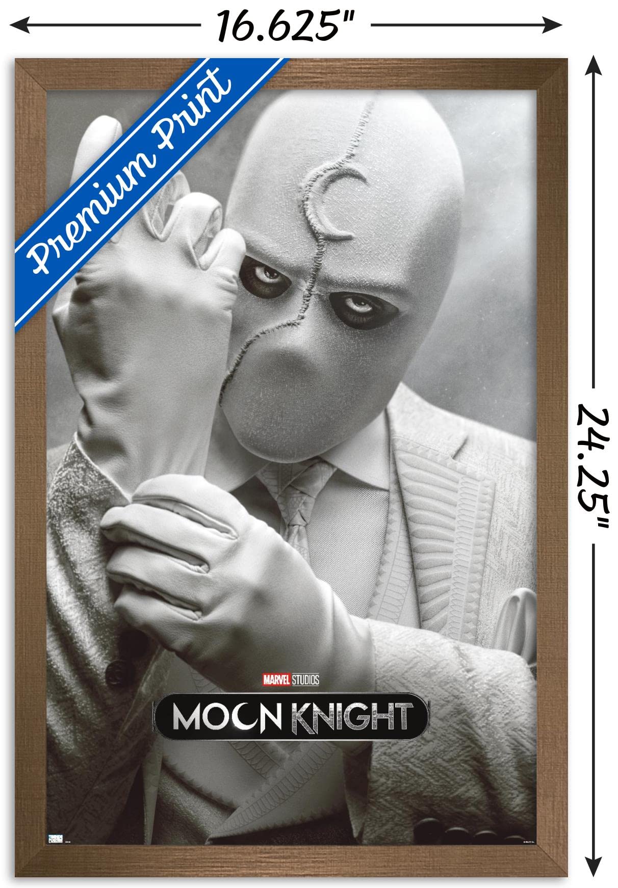Trends International Marvel Moon Knight - Mr. Knight One Sheet Wall Poster, 14.725'' X 22.375'', Bronze Framed Version