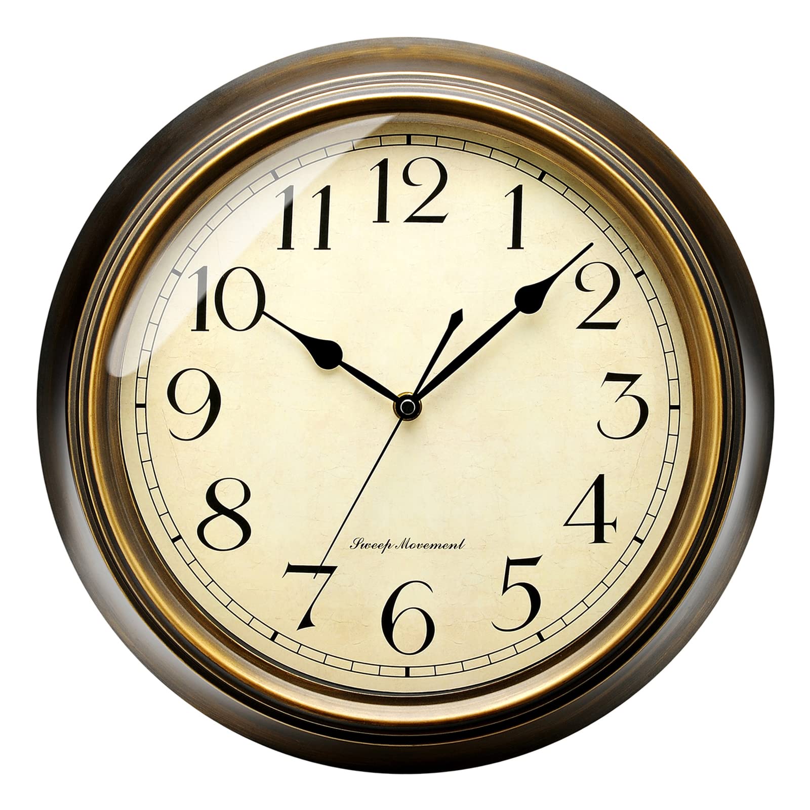 Plumeet Retro Wall Clock, 13 Non Ticking Classic Silent Metal Wall Clocks Decorative Kitchen Living Room Bedroom, Arabic Numer