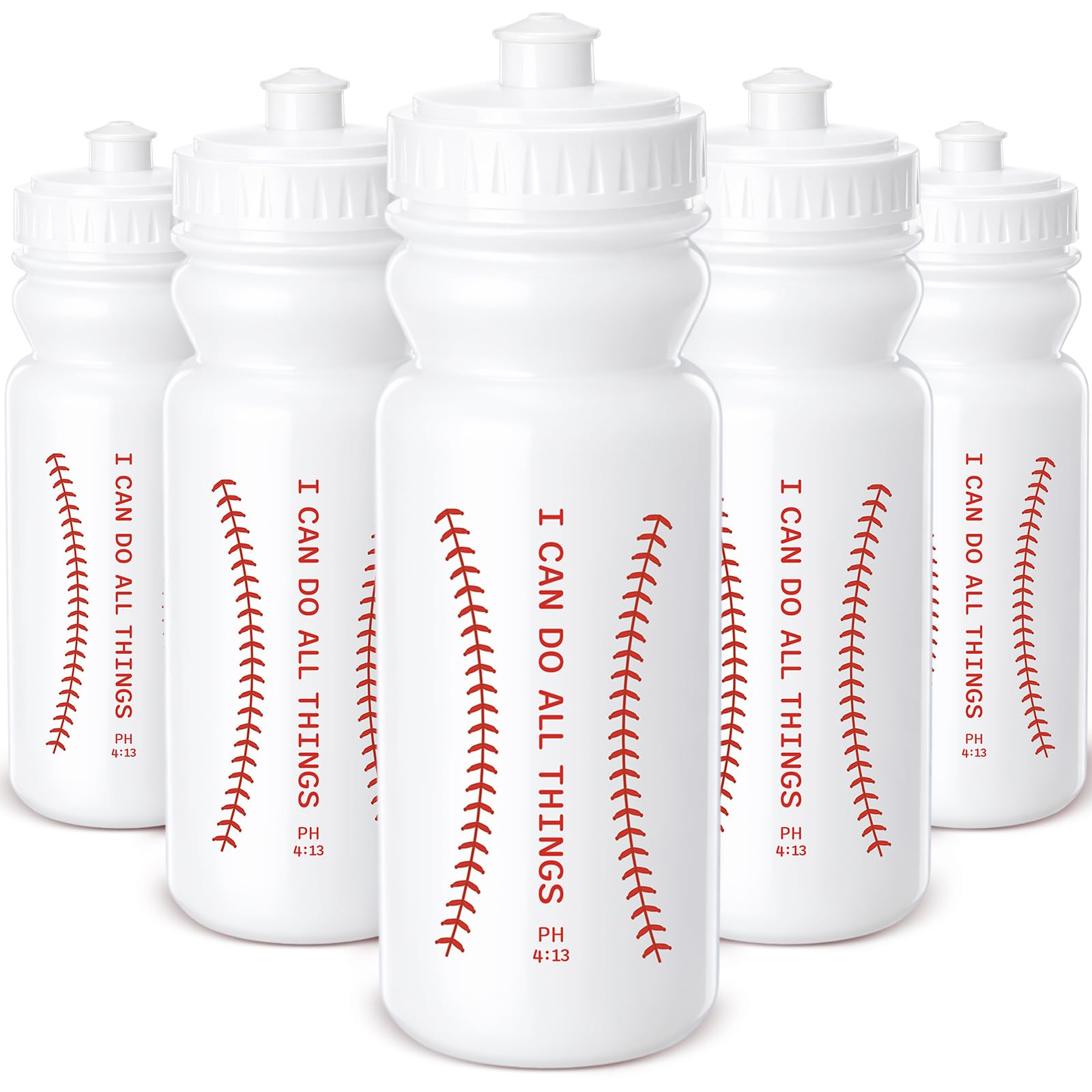 Ferrochef 12 Pcs Baseball Water Bottle 20 oz, Plastic Sports Team Gifts