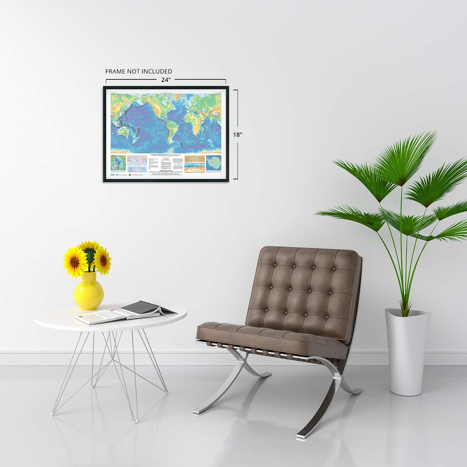 HISTORIX World Map Poster - 2006 Volcanoes, Earthquakes & Tectonic Plates - 18x24 Inch - Paper Material
