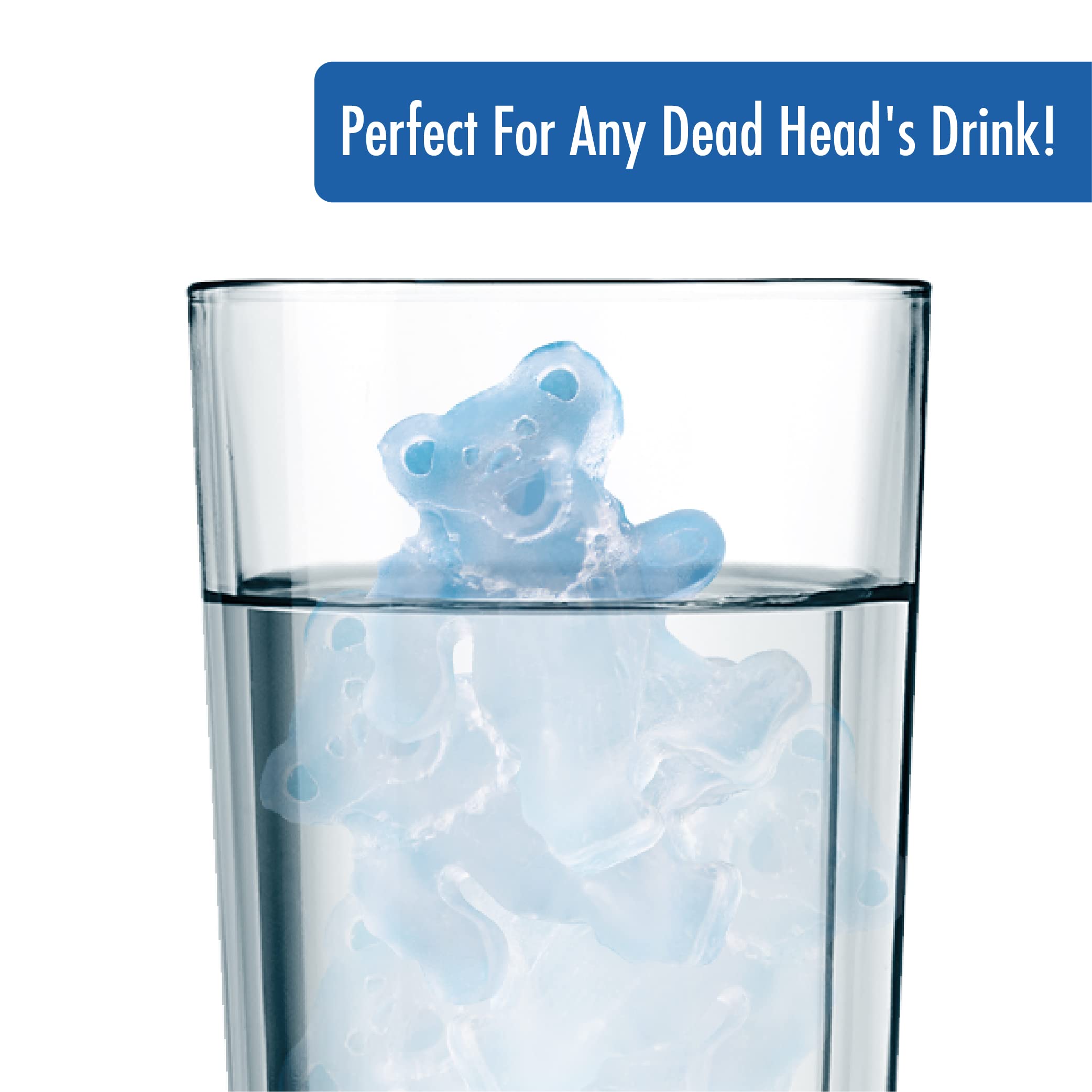 ICUP Grateful Dead Ice Cube Mold Tray  Freezer Bar Items Shapes & Trays  Rock Specialty Molds  Officially Licensed Blue 8.5 x 4.5 x .9