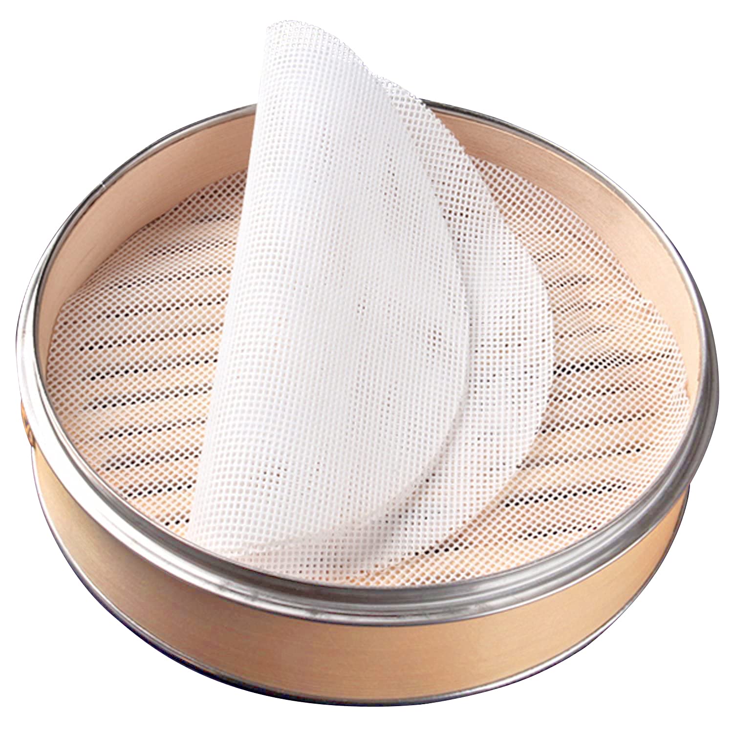 GUCUJI 4Pcs 12 inch Non stick Silicone Steamer Liners Mesh Mat Pad Steamed Buns Dumplings Baking Pastry Dim Sum Mesh