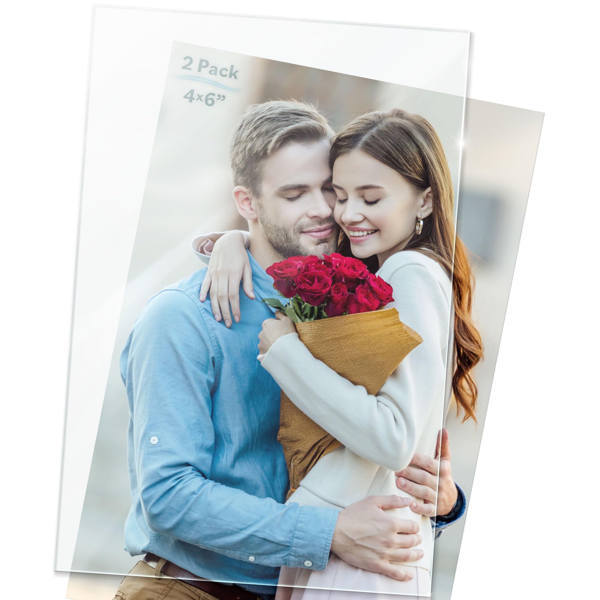 Icona Bay 4x6 Picture Frame Heat-Strengthened Glass Replacement (4 x 6, 2 Pack) 4 by 6 Photo Frame Replacement Glass, 4x6 Inches