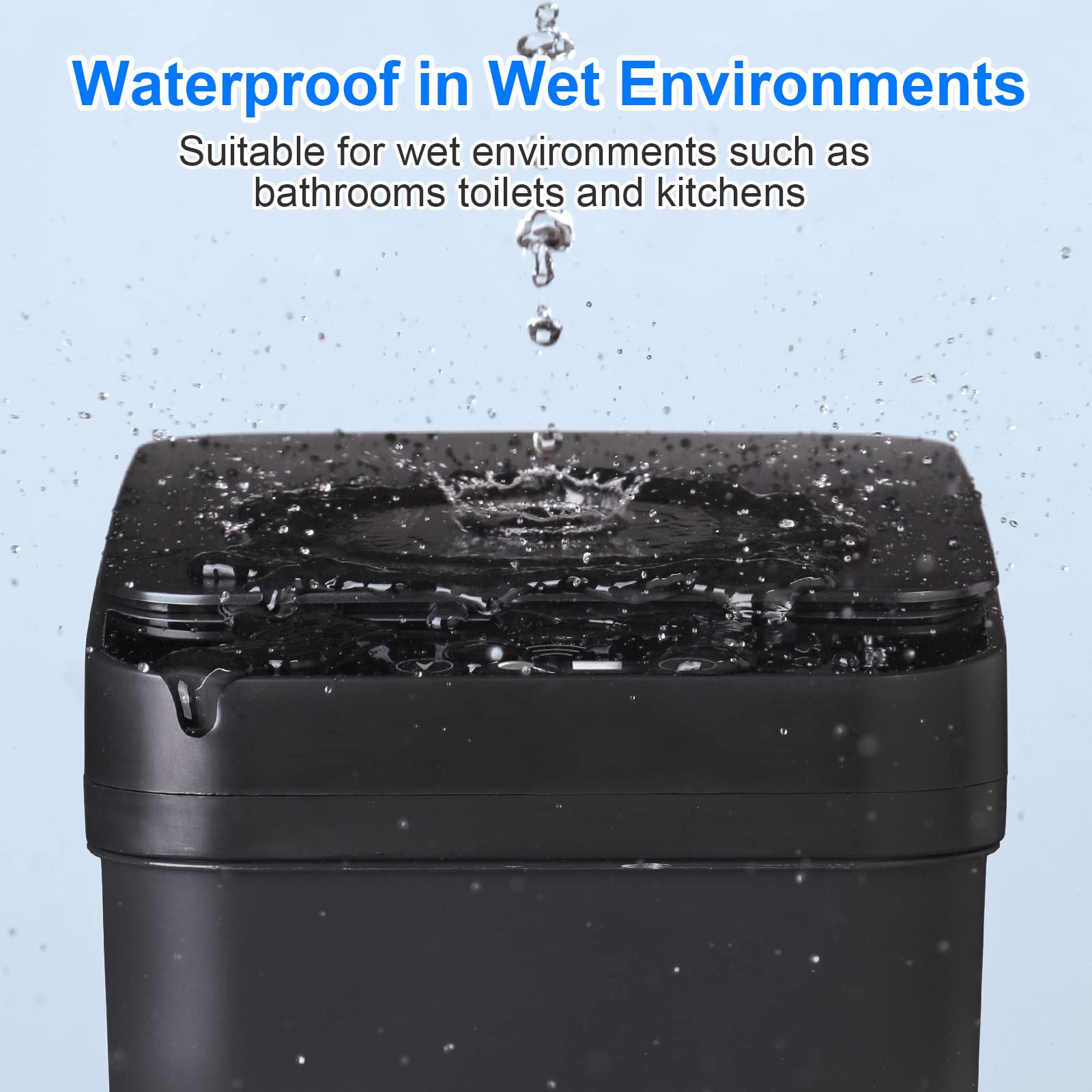 Anborry Bathroom Automatic Trash Can 2 Pack 2.2 Gallon Touchless Motion Sensor Small Slim Garbage Can With Lid Smart Electric Na