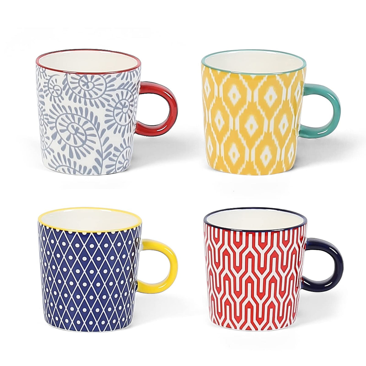 Kitchentour Porcelain Espresso Cups 4 Ounce Set Of 4 For Coffee Machine - Ceramic Demitasse Cups For Latte,Turkish Coffee,Nespre