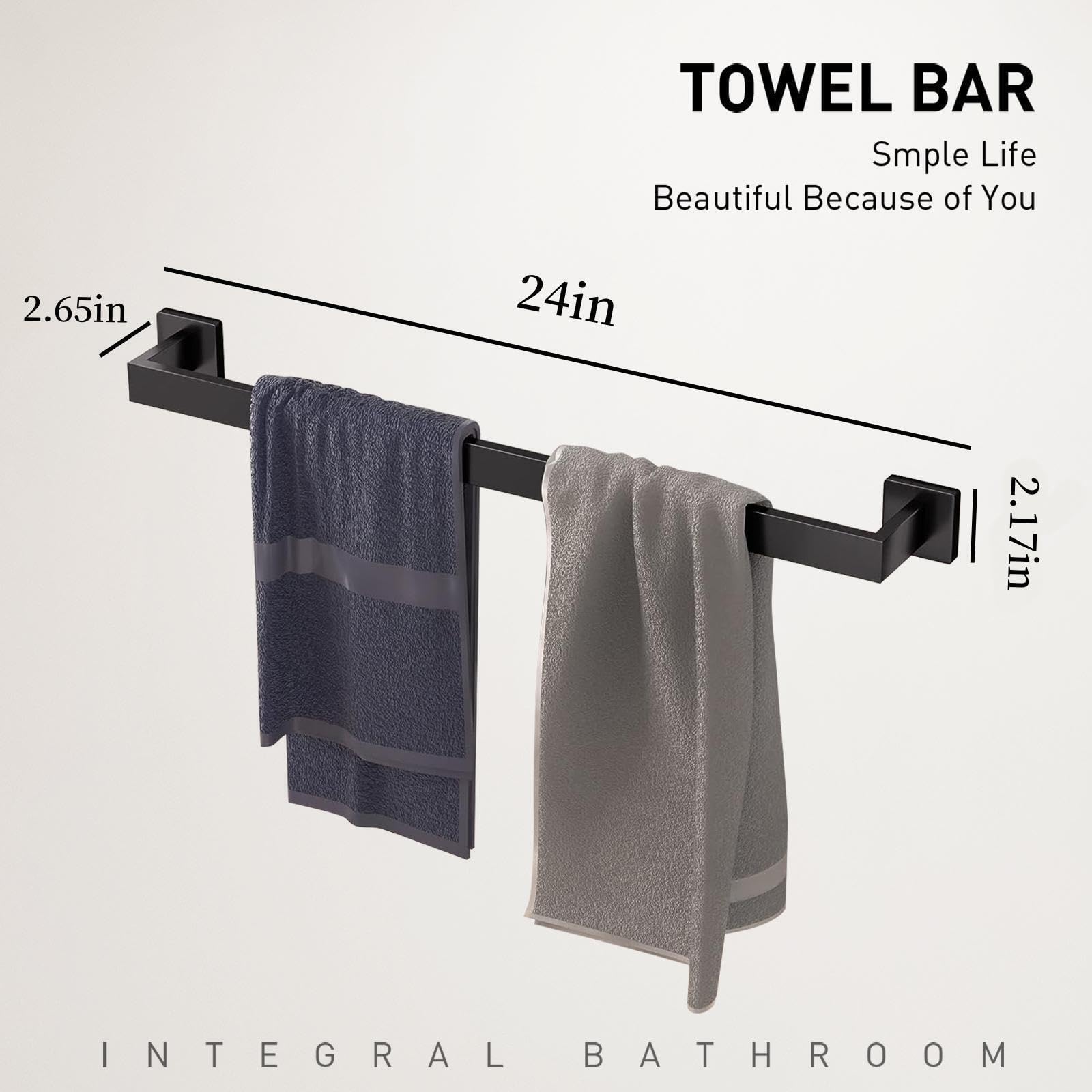 10-Pieces Brushed Silver Bathroom Accessories Set, Stainless Steel Bathroom Hardware Set, Towel Racks For Bathroom Wall Mounted