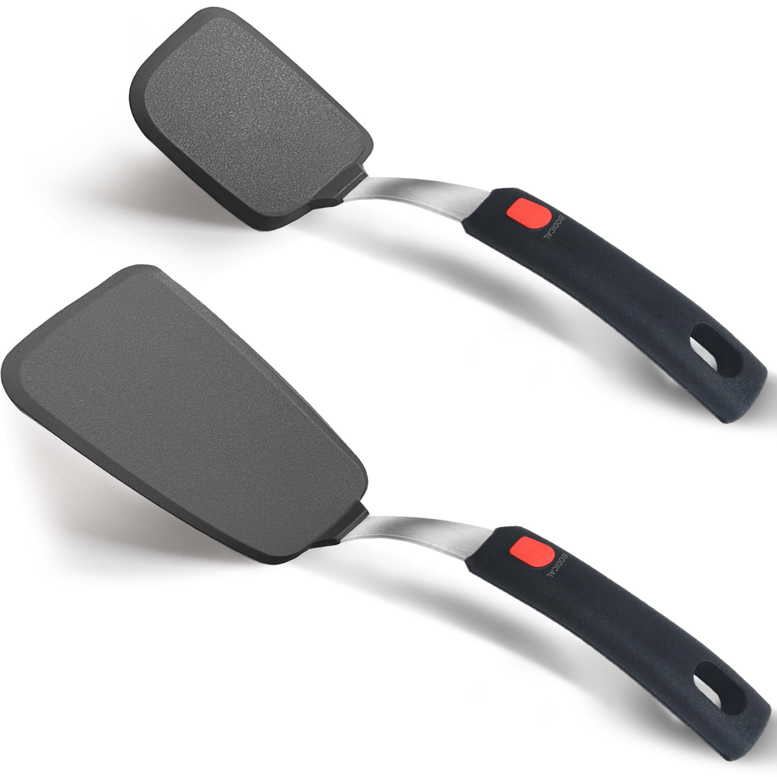 2 Pack Flexible Silicone Spatula Turner, 600F Heat Resistant Silicone Spatula Set For Nonstick Cookware, Kitchen Silicone Cookin