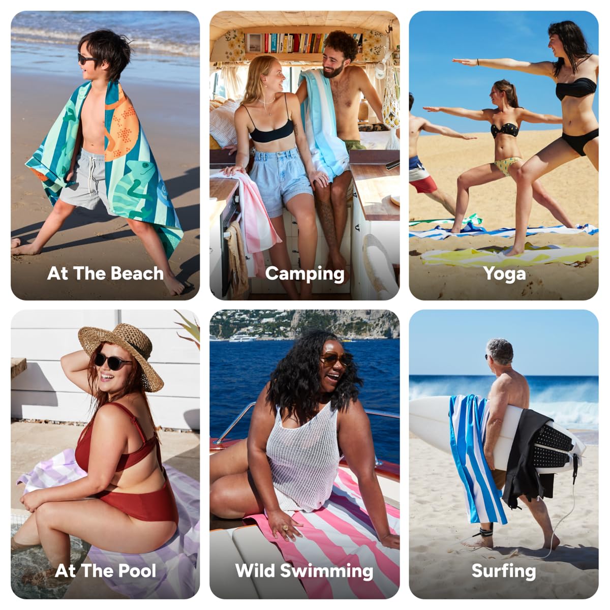 Dock & Bay Beach Towel - Quick Dry, Sand Free - Compact, Lightweight - 100% Recycled - Includes Bag - Karma Chameleon - Large (1