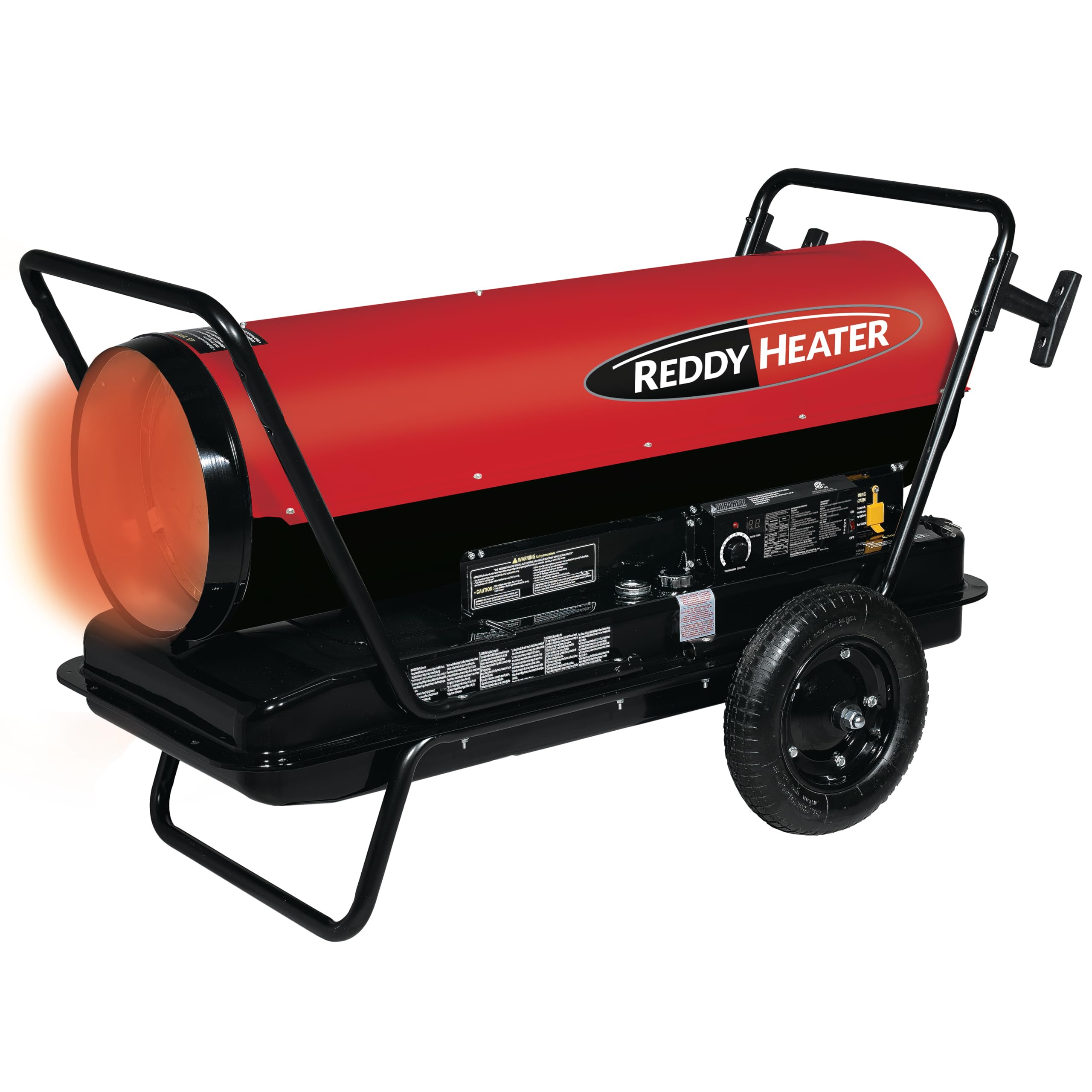 Reddy Heater Forced Air Heater, 400,000 BTU, Electric & Kerosene, Heats 8500 Sq Ft, Commercial Grade, 13 Pneumatic Wheels, Built