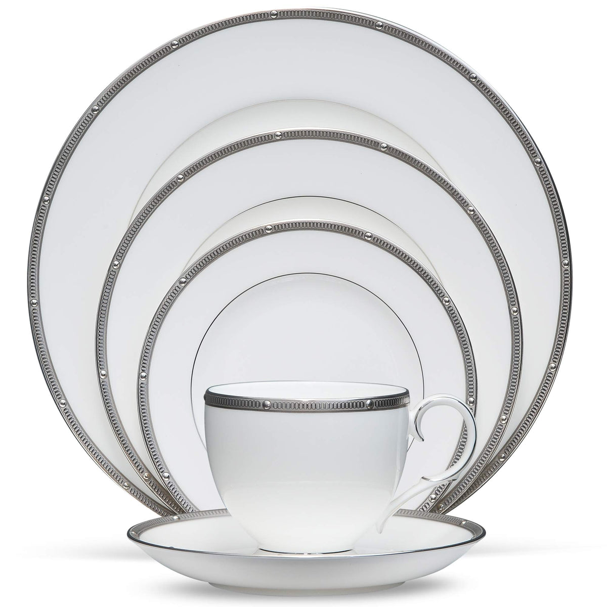 Noritake Rochelle Platinum - 5 Piece Place Setting, White