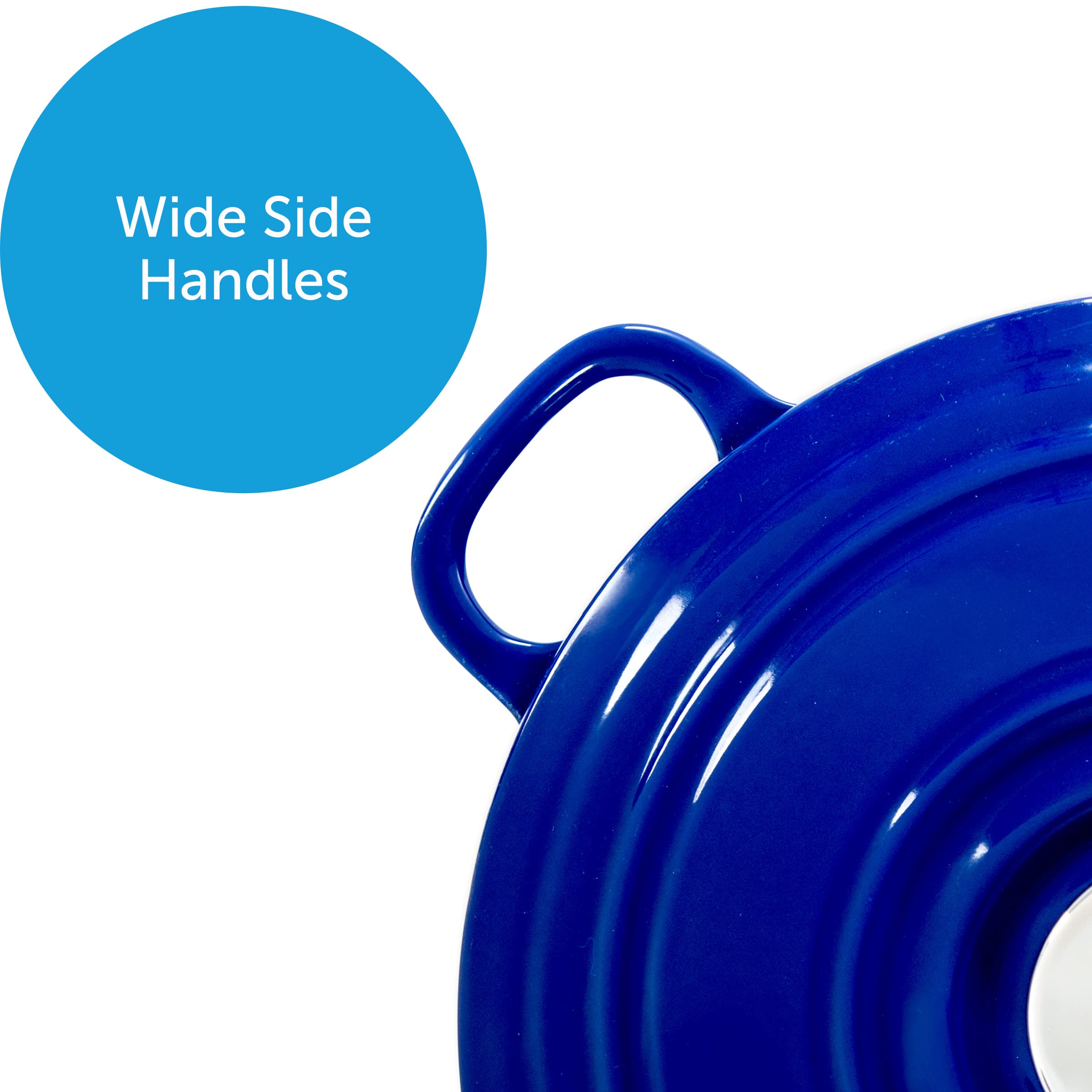 Bk Bourgogne Enameled Cast Iron Induction 7Qt Nonstick Dutch Oven, Pfas Free, Dishwasher Safe, Royal Blue