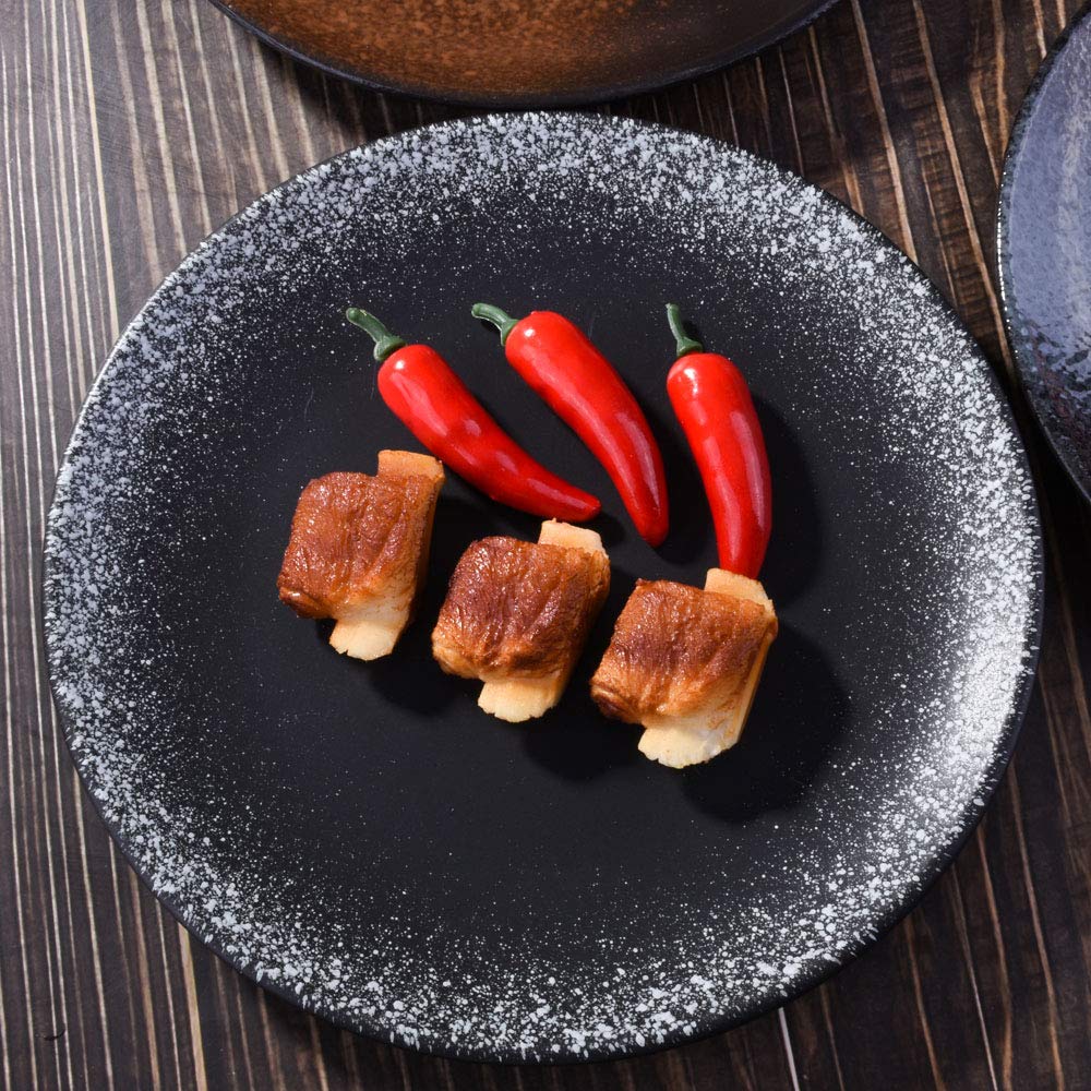 Japanese Plates Set Of 4, Ceramic 8 Inch Plates, Japanese Retro Style