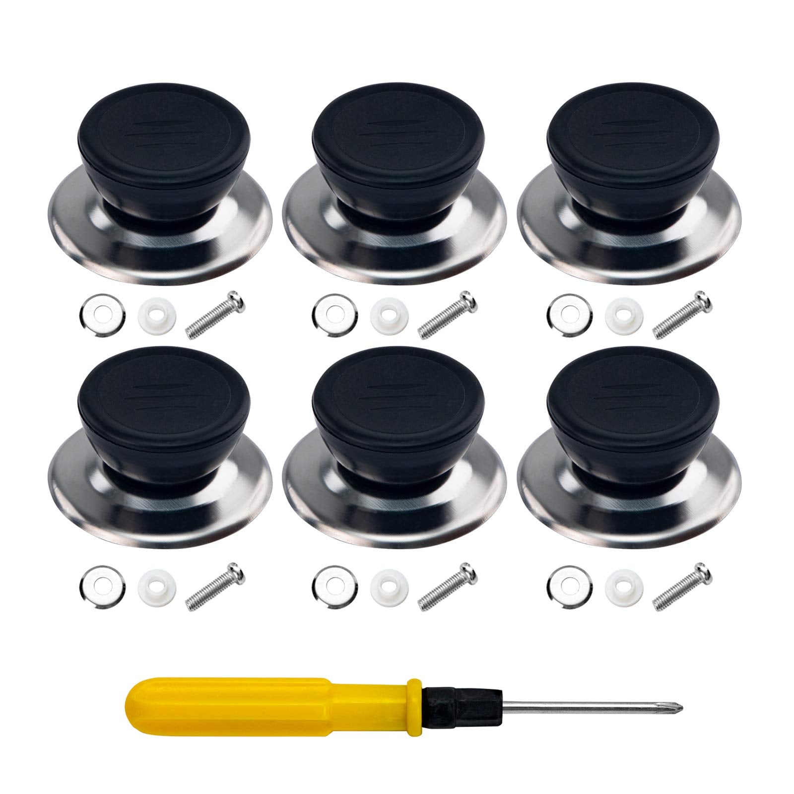 6Pcs Pot Lid Knobs, Universal Kitchen Cookware Replacement Pan Lid Holding Handles, Pot Lid Cover Knob Handle, Knobs Casserole K