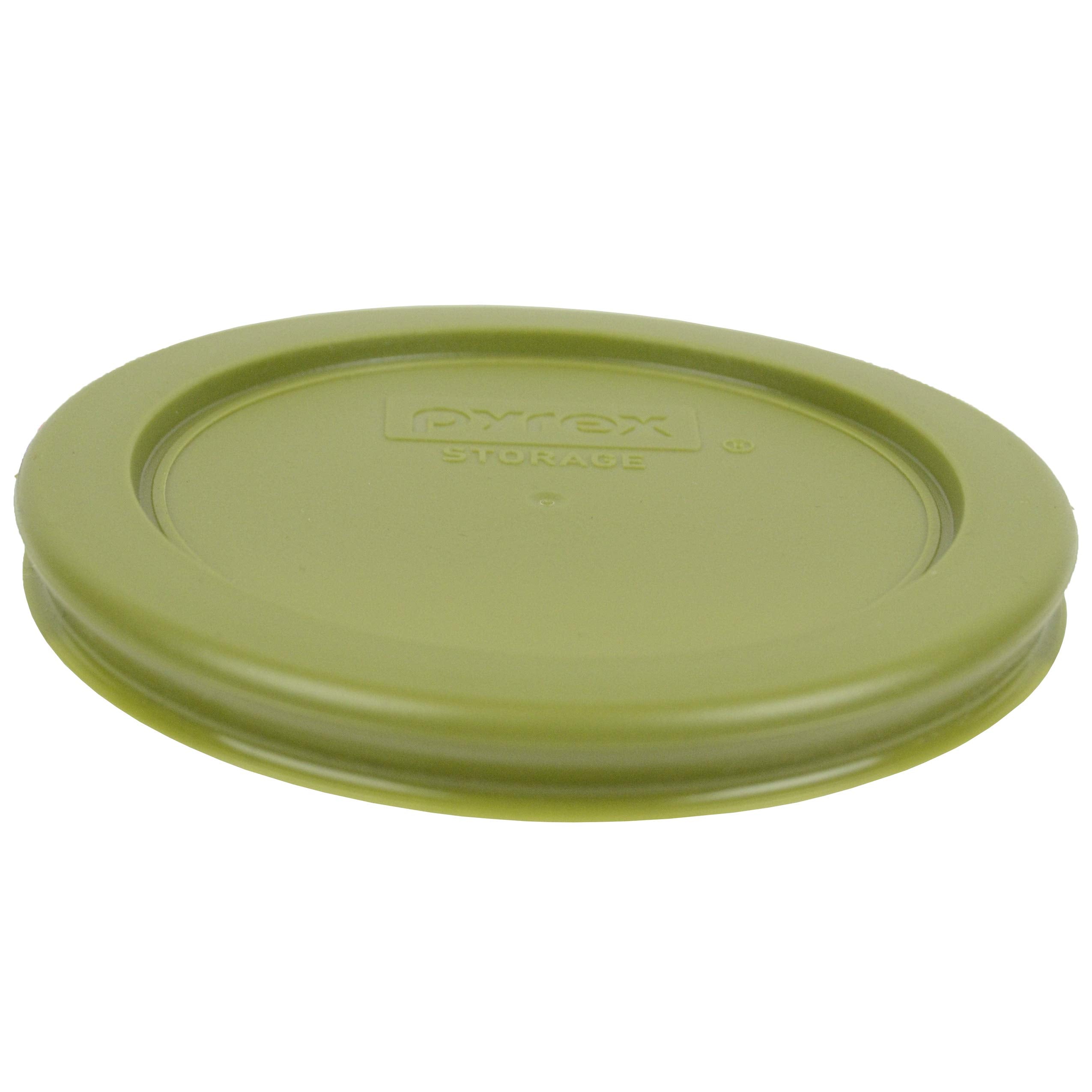 Pyrex (1) 7202-Pc 1-Cup Olive Green, (1) 7201-Pc 4-Cup Thistle Purple, & (1) 7200-Pc 2-Cup Butter Yellow Plastic Replacement Lid