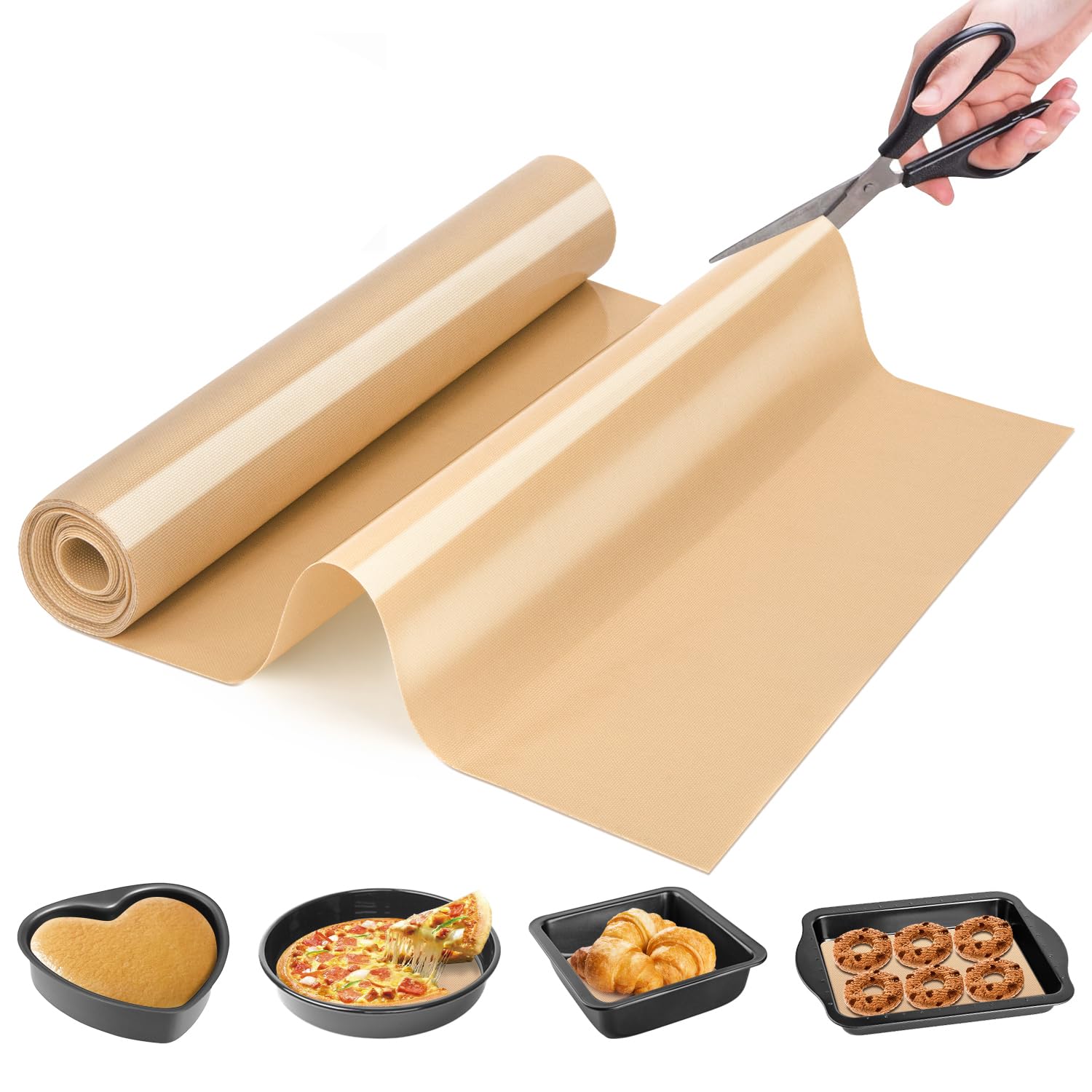 Silicone Baking Mat Roll- Non Stick Best German - Heat Resistant Silicone Pastry Mat for Baking, Non-slip Macaron Baking Mat, Fr