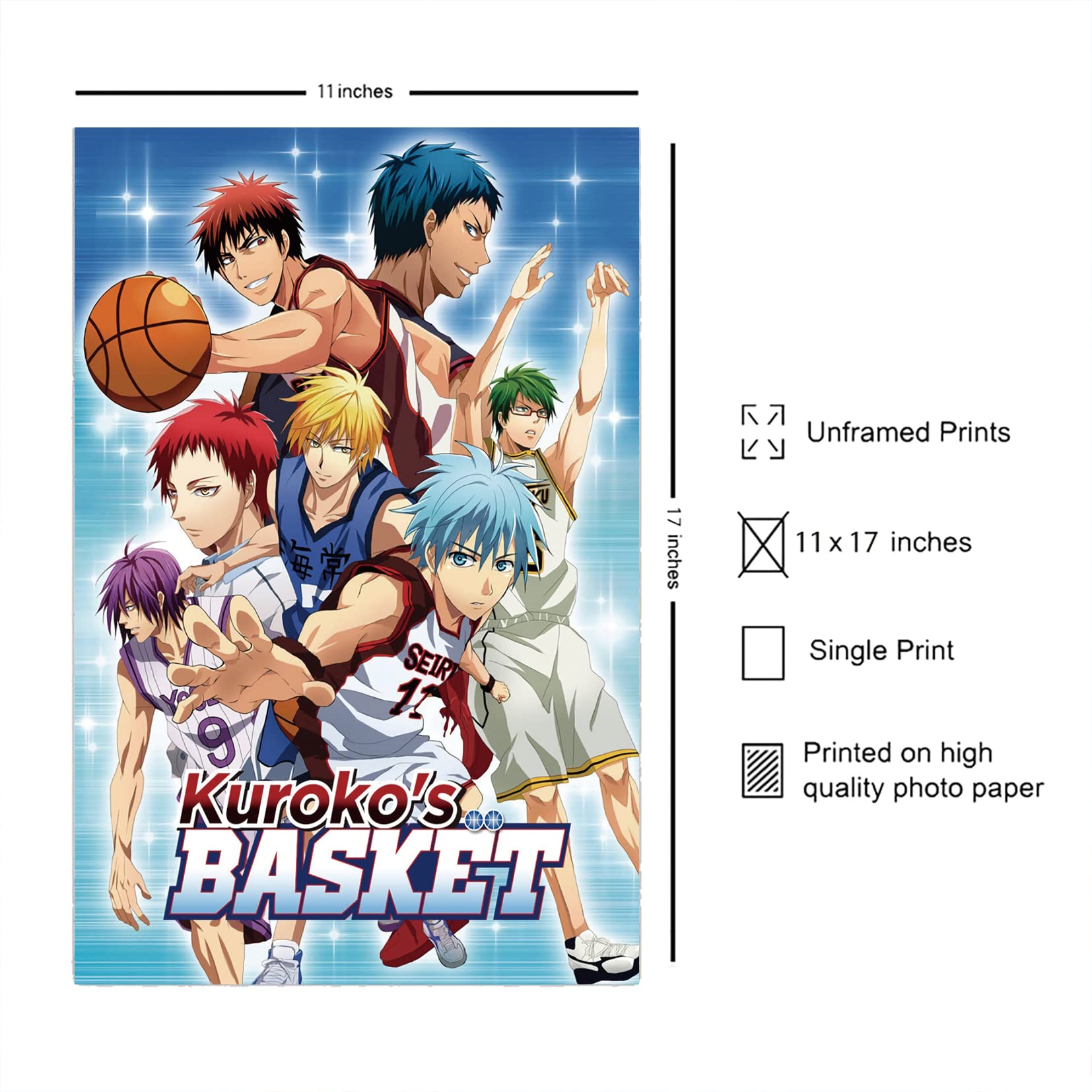 Christjeza Anime Cartoons Kuroko Basketball Cool Wall Decor Art Print Posters For Room Aesthetic- Matte Poster Frameless Gift 11