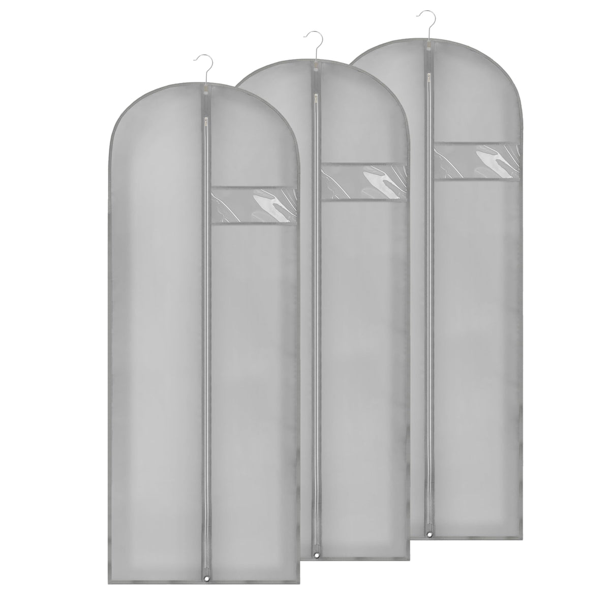 Beiskll Dress Bags For Gowns Long, 60'' Garment Bags For Hanging Clothes And Travel, Suit Bag For Storage, Clear Foldable Garmen