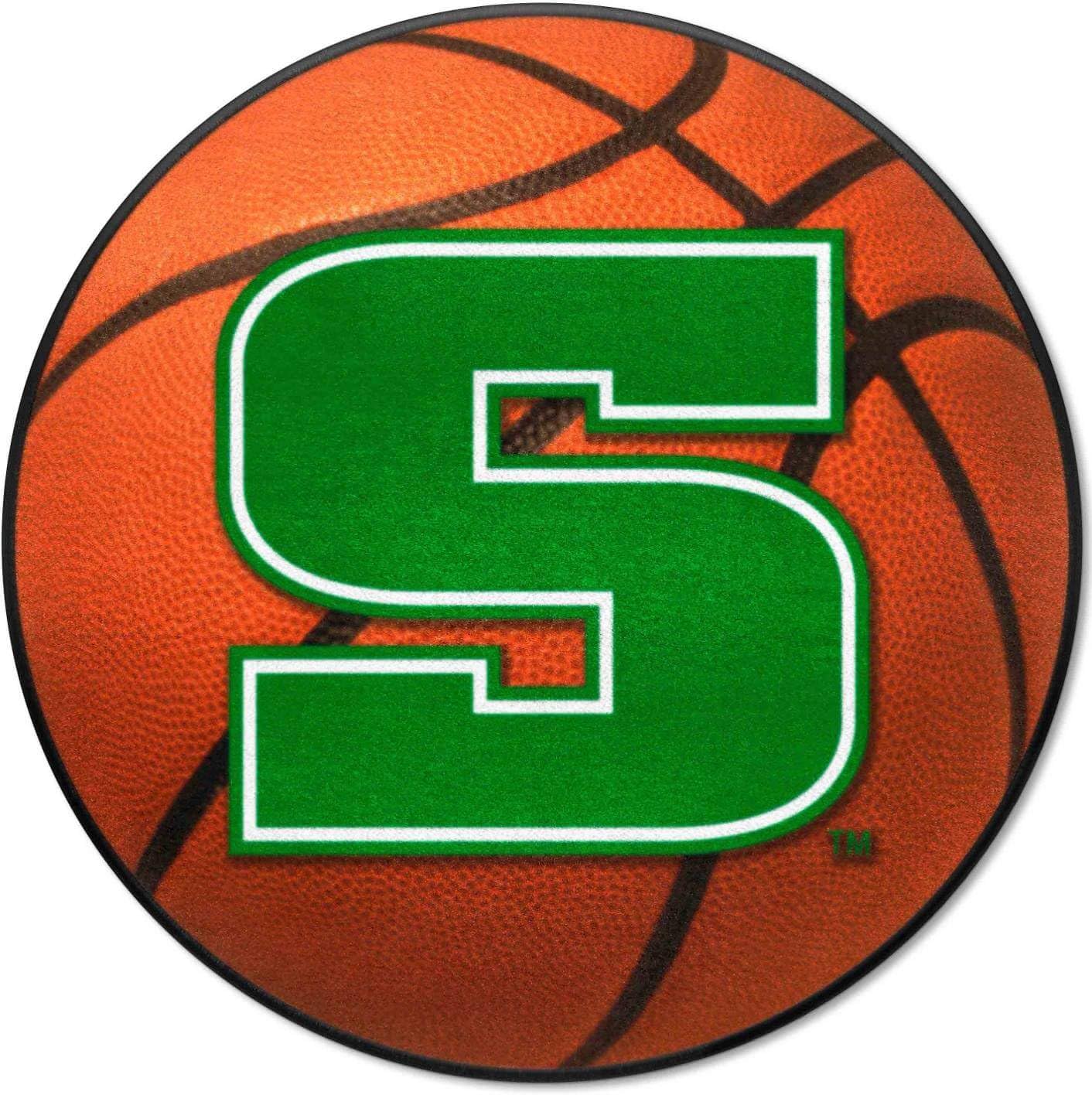 FANMATS 2919 Slippery Rock The Rock Basketball Shaped Rug - 27in. Diameter, Basketball Design, Sports Fan Accent Rug