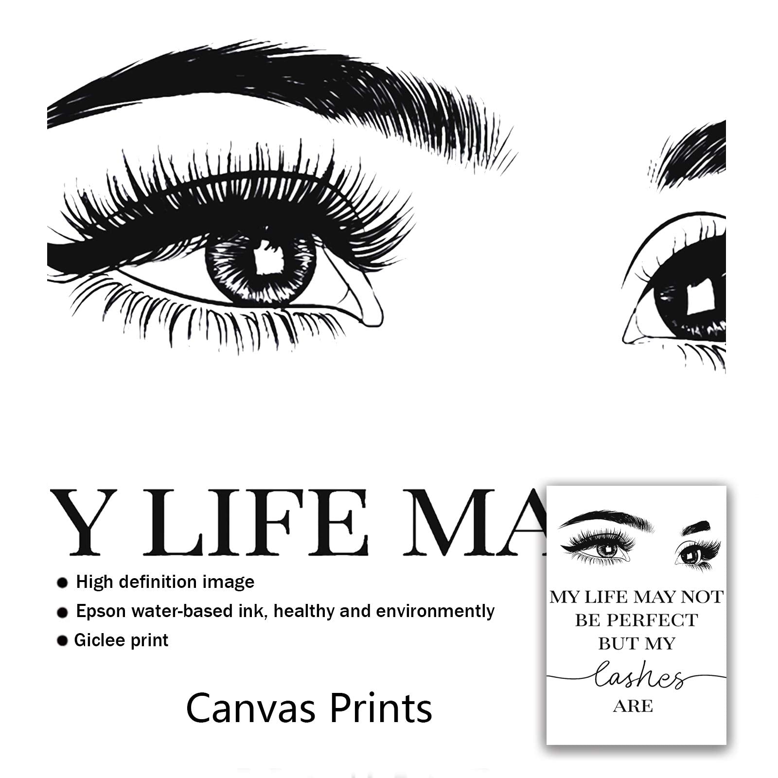 Beauty Salon Wall Decor Eyelashes Guide Poster Makeup Wall Art Decor Esthetician Gift Canvas Print Lash Bundle Fashion Wall Art