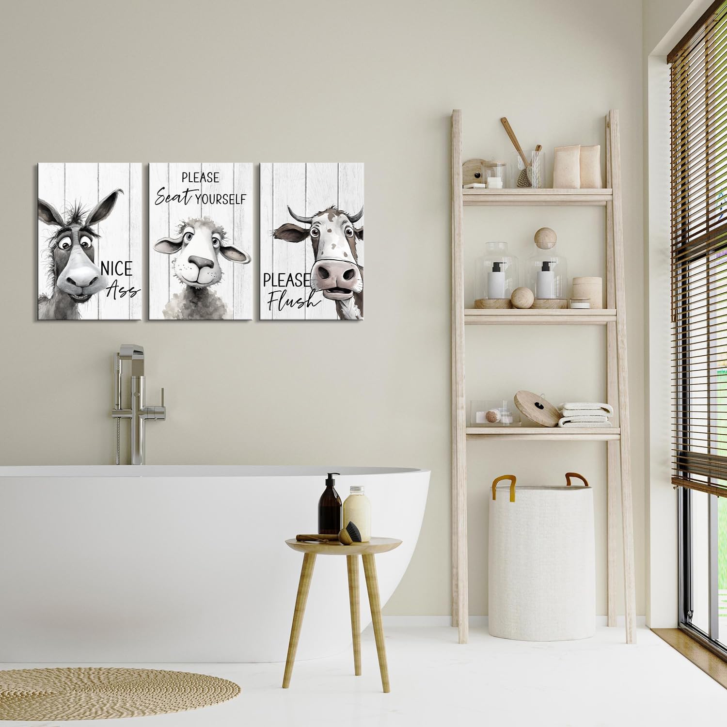 Mistyefly 3 Pieces Bathroom Wall Decor Funny Bathroom Wall Art Funny Bathroom Wall Decor Funny Bathroom Sign Bathroom Quotes Wal