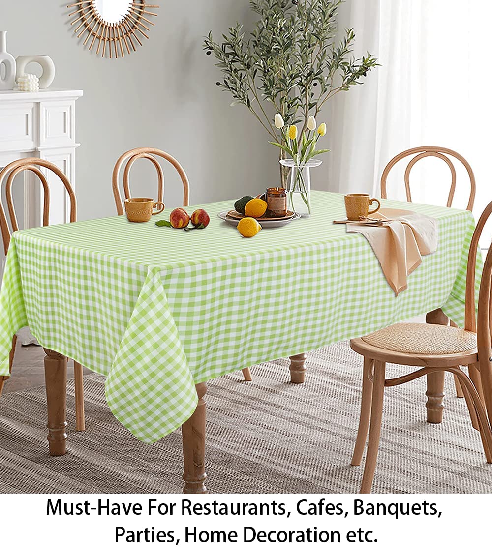 Shinybeauty Checkered Tablecloth Rectangle 54''X70'' Green And White Buffalo Plaid Tablecloths Gingham Table Cover Green Table C