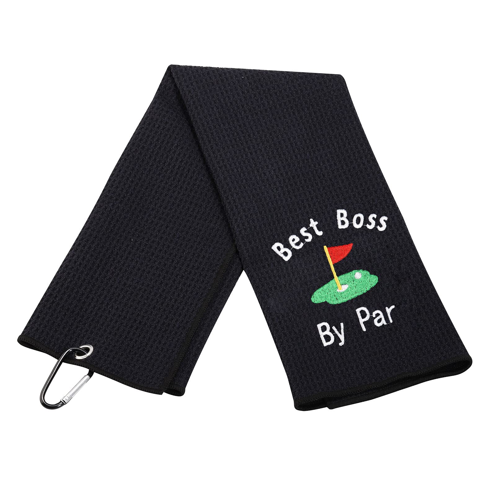 Levlo Boss Gift Funny Golf Towel Gift For Golfer Best Boss By Par Golf Embroidered Golf Towel Gift Boss'S Day (Best Boss- Black)