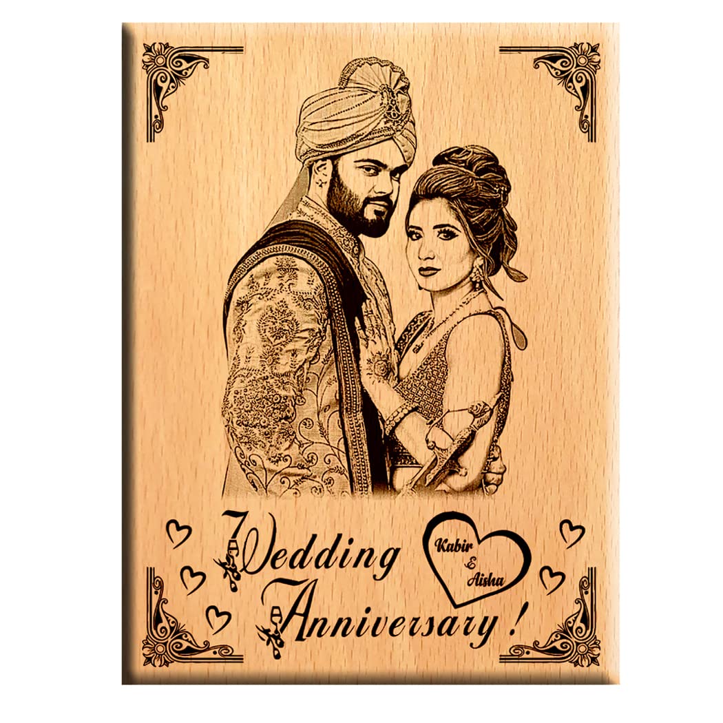 Amazing Gifts Gifts For Wedding Anniversary  Customize Engraved Wooden Plaque 9X7, Tabletop