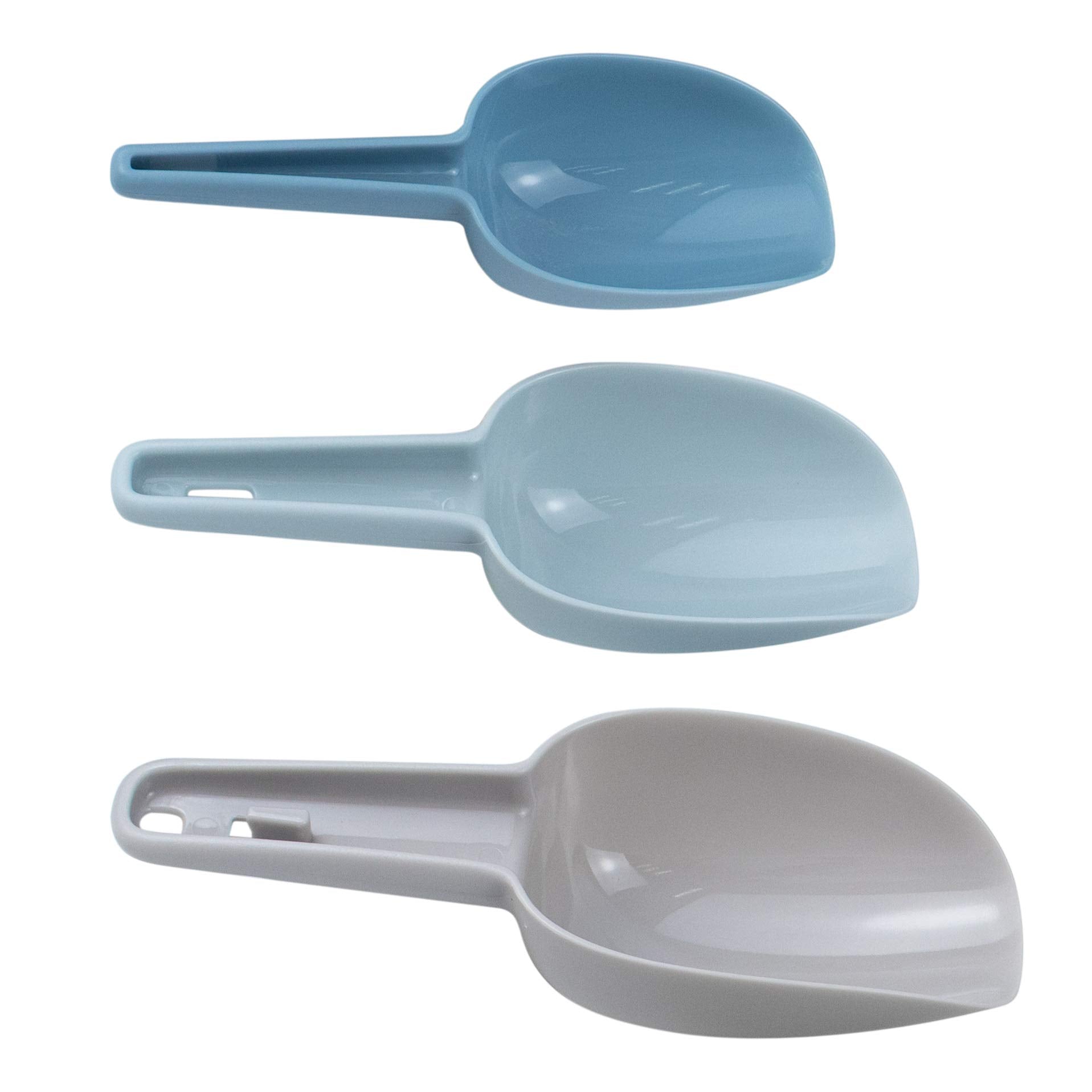 Auear, 3 In 1 Plastic Ice Scoop Multi Purpose Measuring Flour Scoops Kitchen Bar Scooper For Canisters Cereal Popcorn Powders Dr