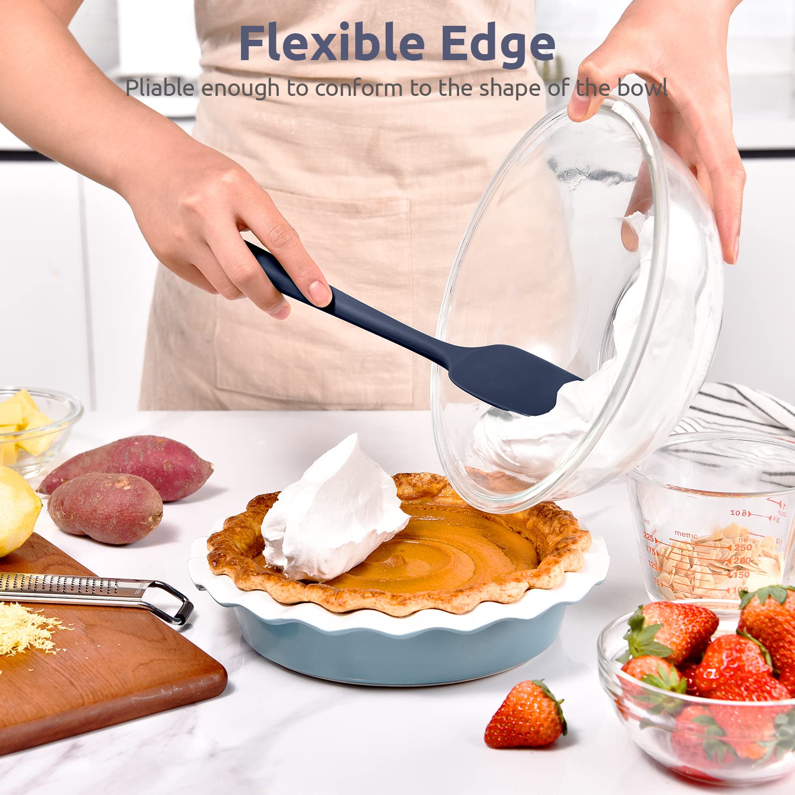 Heat Resistant Silicone Spoon Spatula: U-Taste 600F High Heat Flexible 11.38In Silicon Mixing Stirring Cooking Scraping Baking B