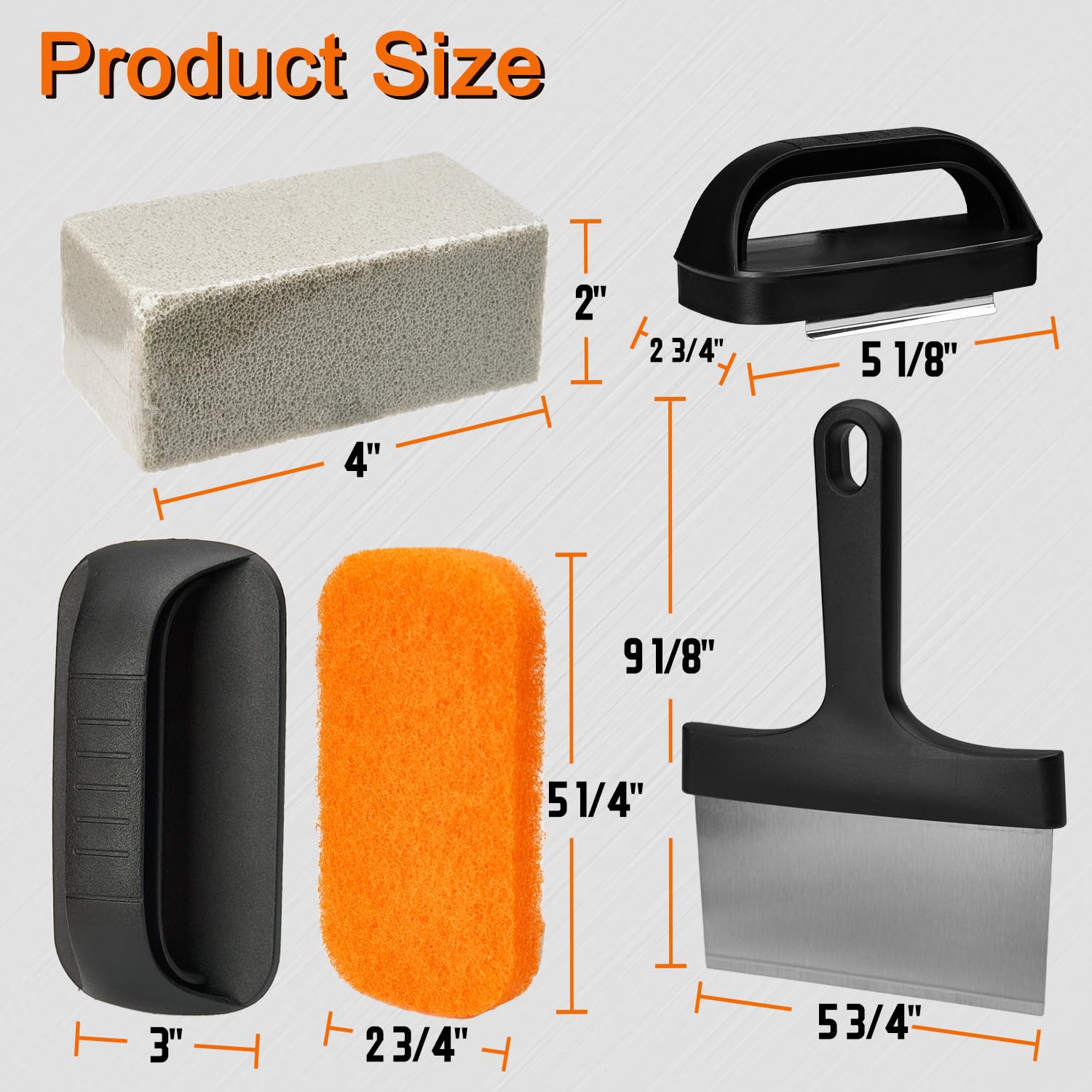 Griddle Cleaning Kit For Blackstone, 26 Pieces Flat Top Grill Accessories Cleaner Tool Set - 1 Scraper, 3 Cleaning Brick, 20 Sco