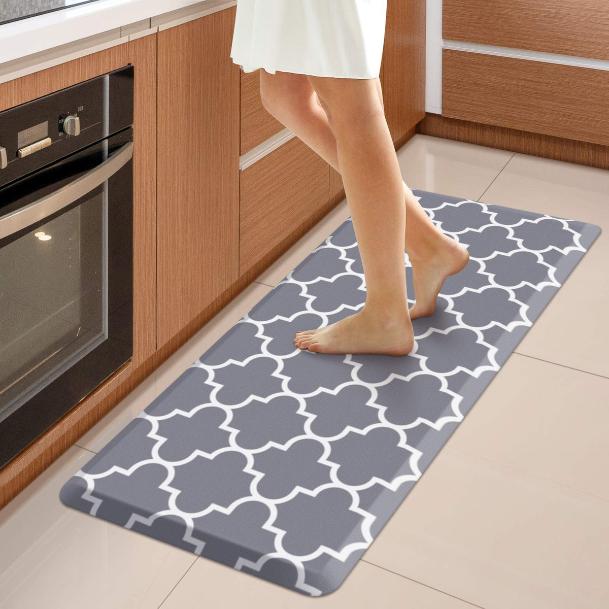 Wiselife Kitchen Mat Cushioned Anti-Fatigue Rug,17.3''X 39'',Non Slip Waterproof And Heavy Duty, Pvc Ergonomic Comfort Mat For K