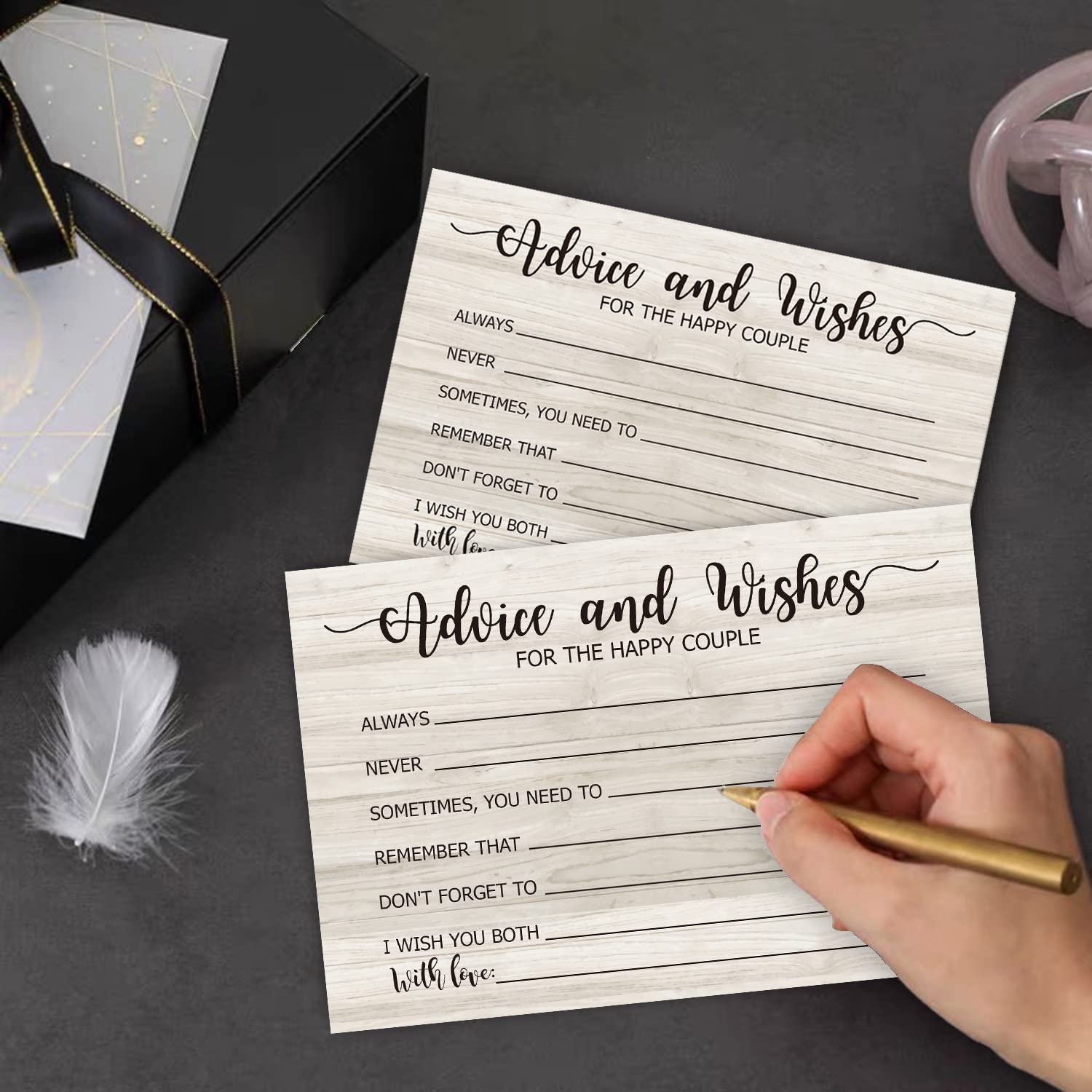 Farhtinanfx 50 Wedding Advice And Wishes Cards, For Bride And Groom Weddings, Brida Shower Activity, Advice And Wishes For The H