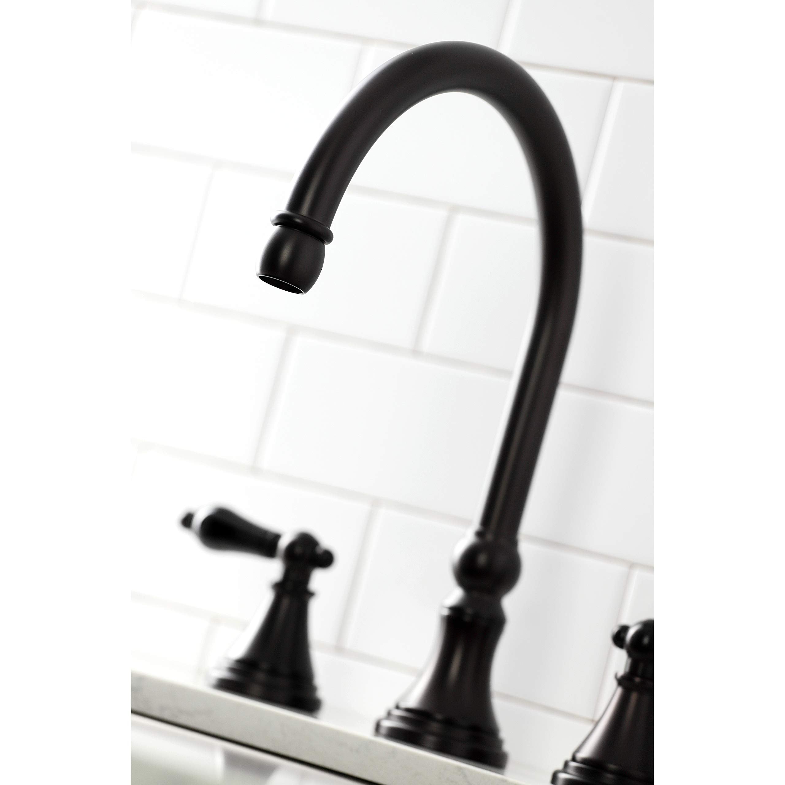 Kingston Brass KS2795PKLBS Duchess Widespread Kitchen Faucet with Brass Sprayer  Oil Rubbed Bronze